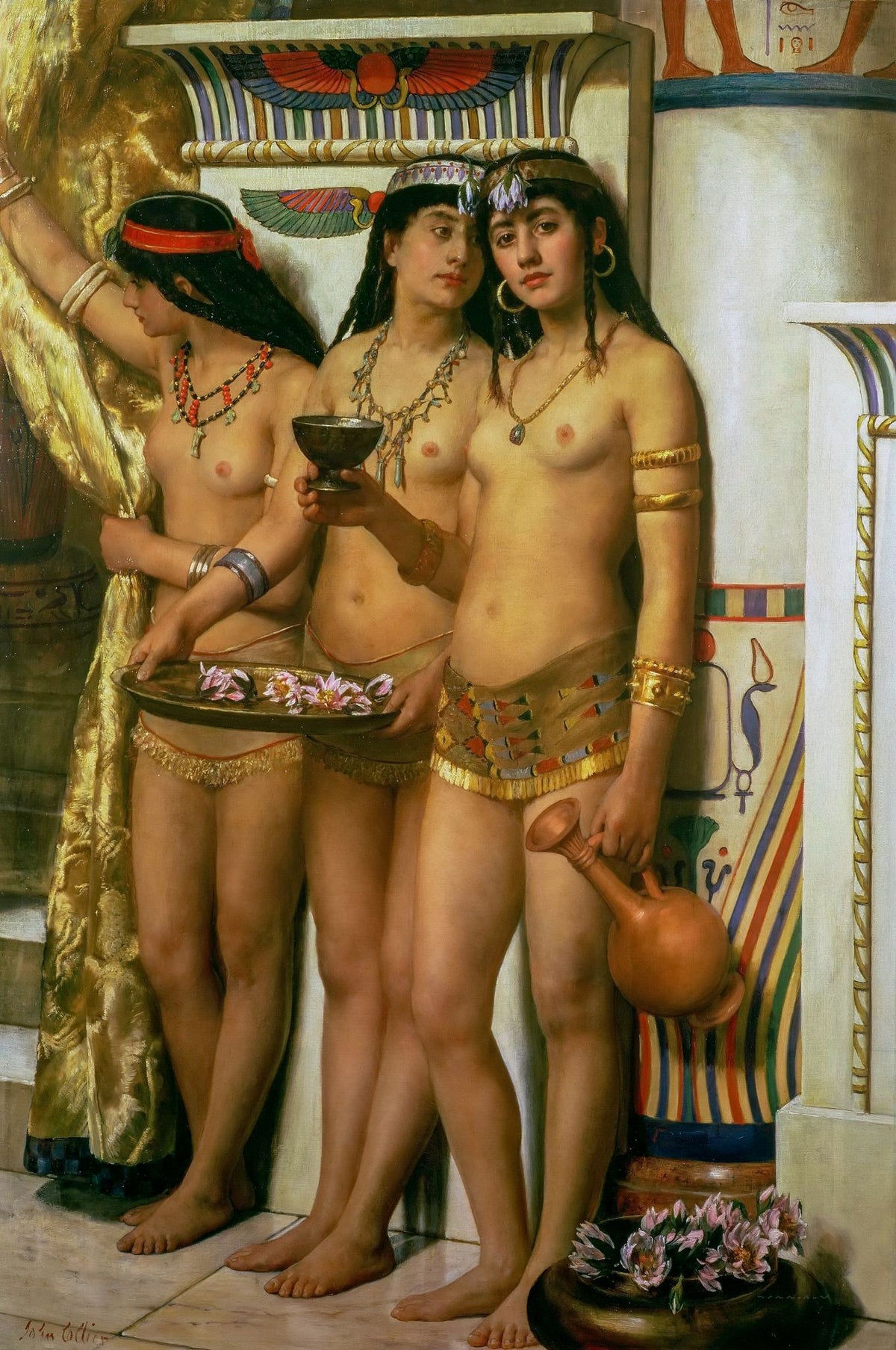 Pharaoh's Handmaidens – John Collier, 1883, framed
