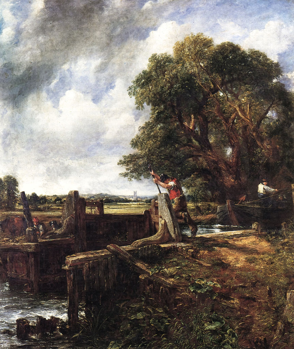 A Boat Passing a Lock – John Constable, 1823, framed