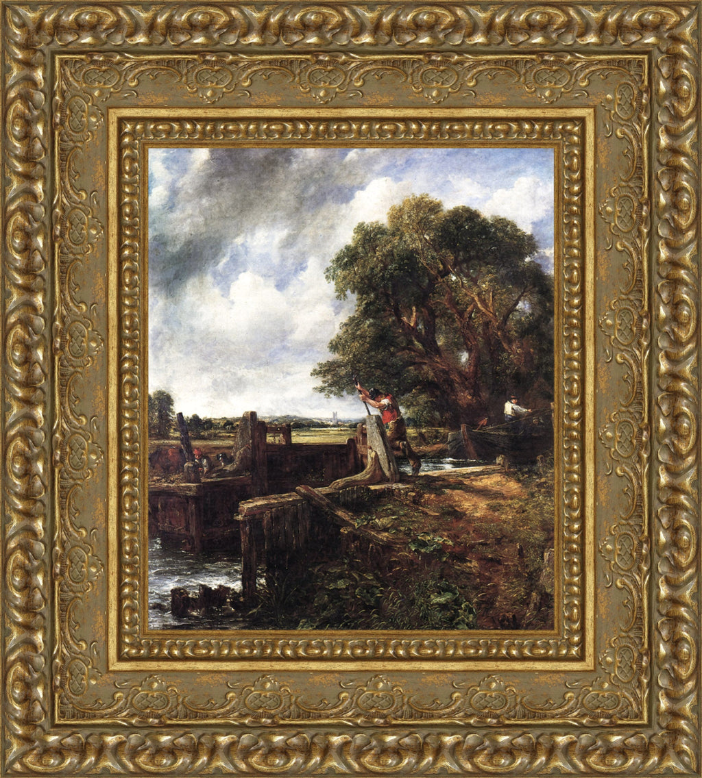 A Boat Passing a Lock by John Constable — Framed Giclee Canvas Print | Canvas Classics
