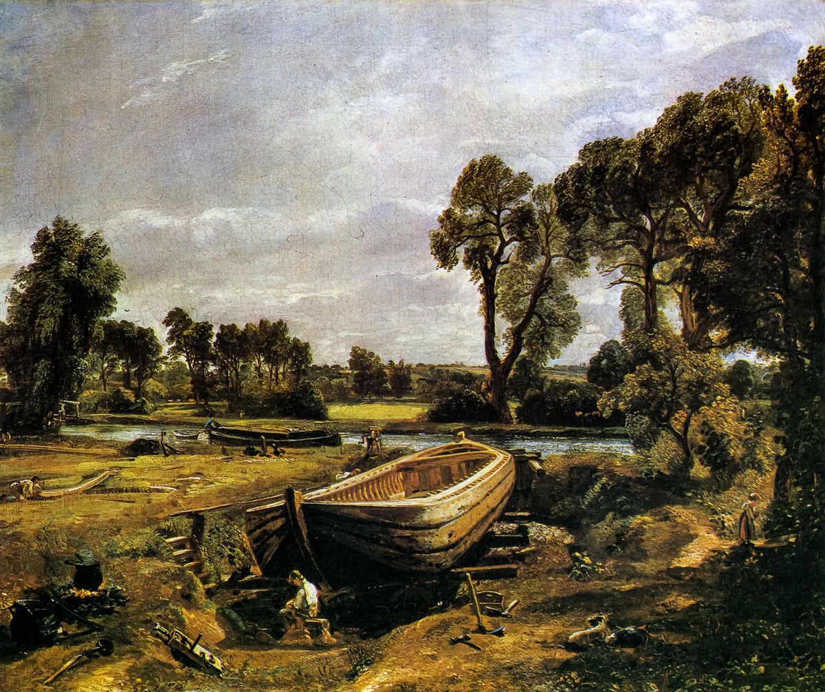 Boat Building near Flatford Mill – John Constable, 1815, framed