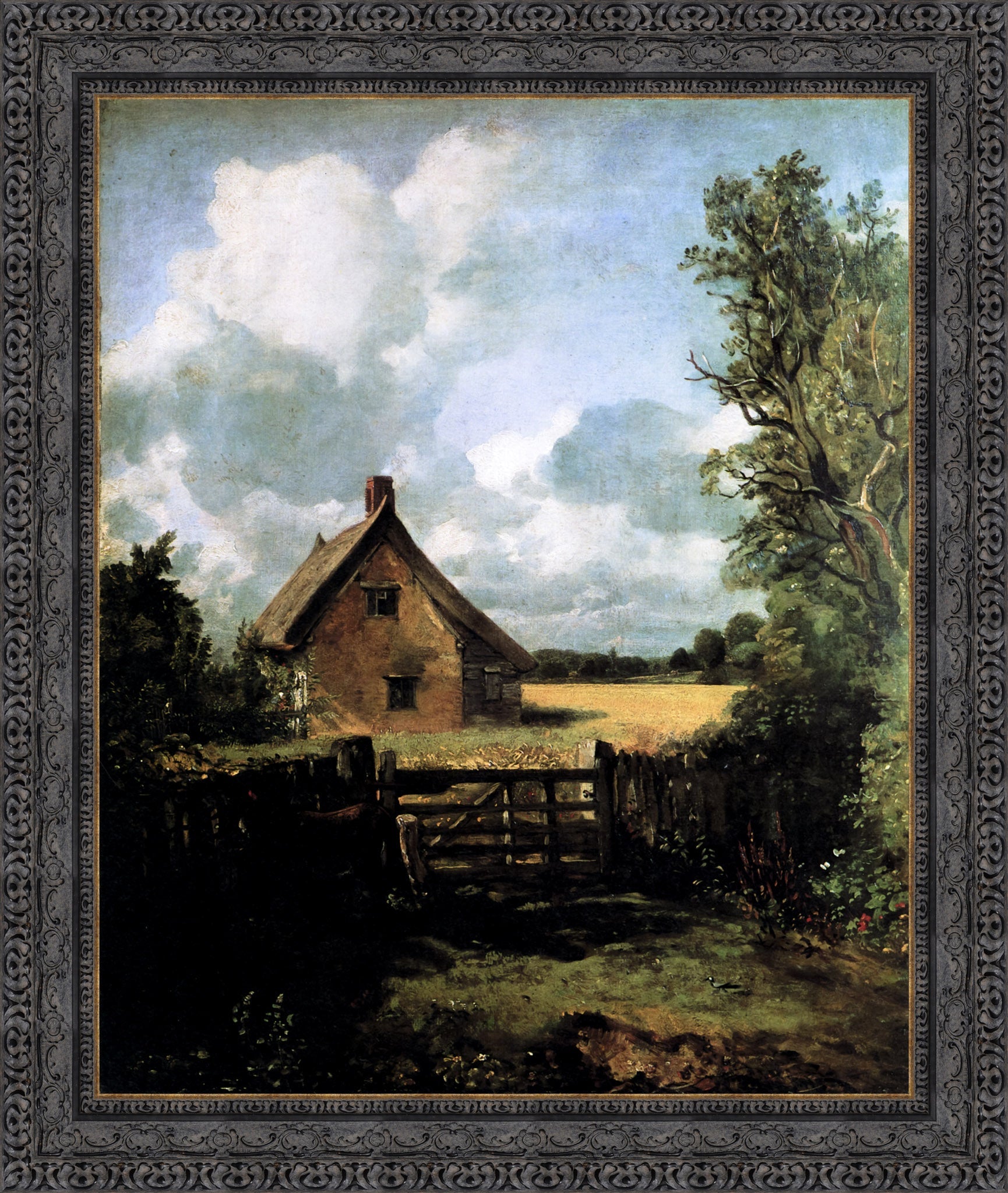 Cottage in a Cornfield by John Constable — Framed Giclee Canvas Print | Canvas Classics