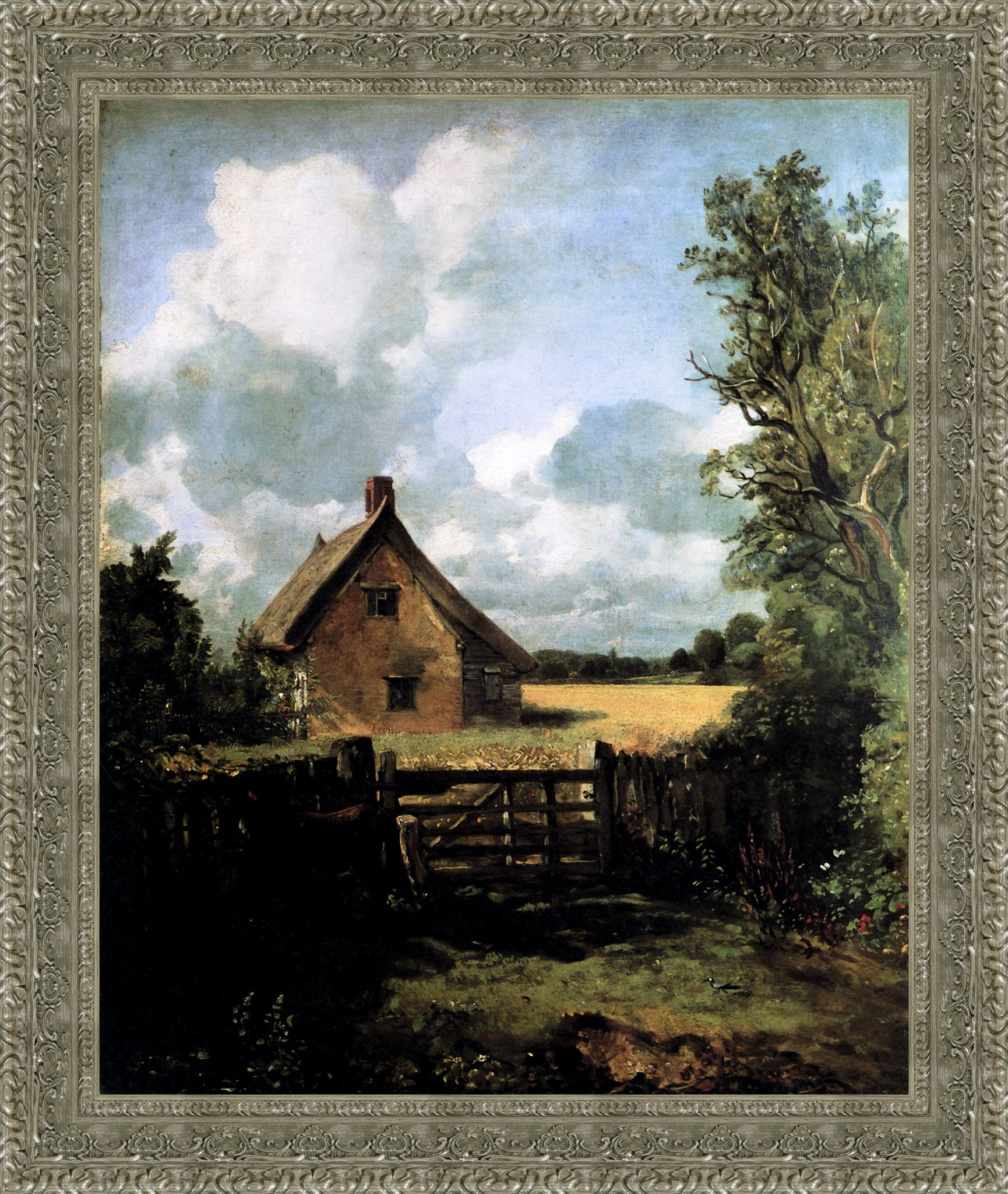 Cottage in a Cornfield by John Constable — Framed Giclee Canvas Print | Canvas Classics