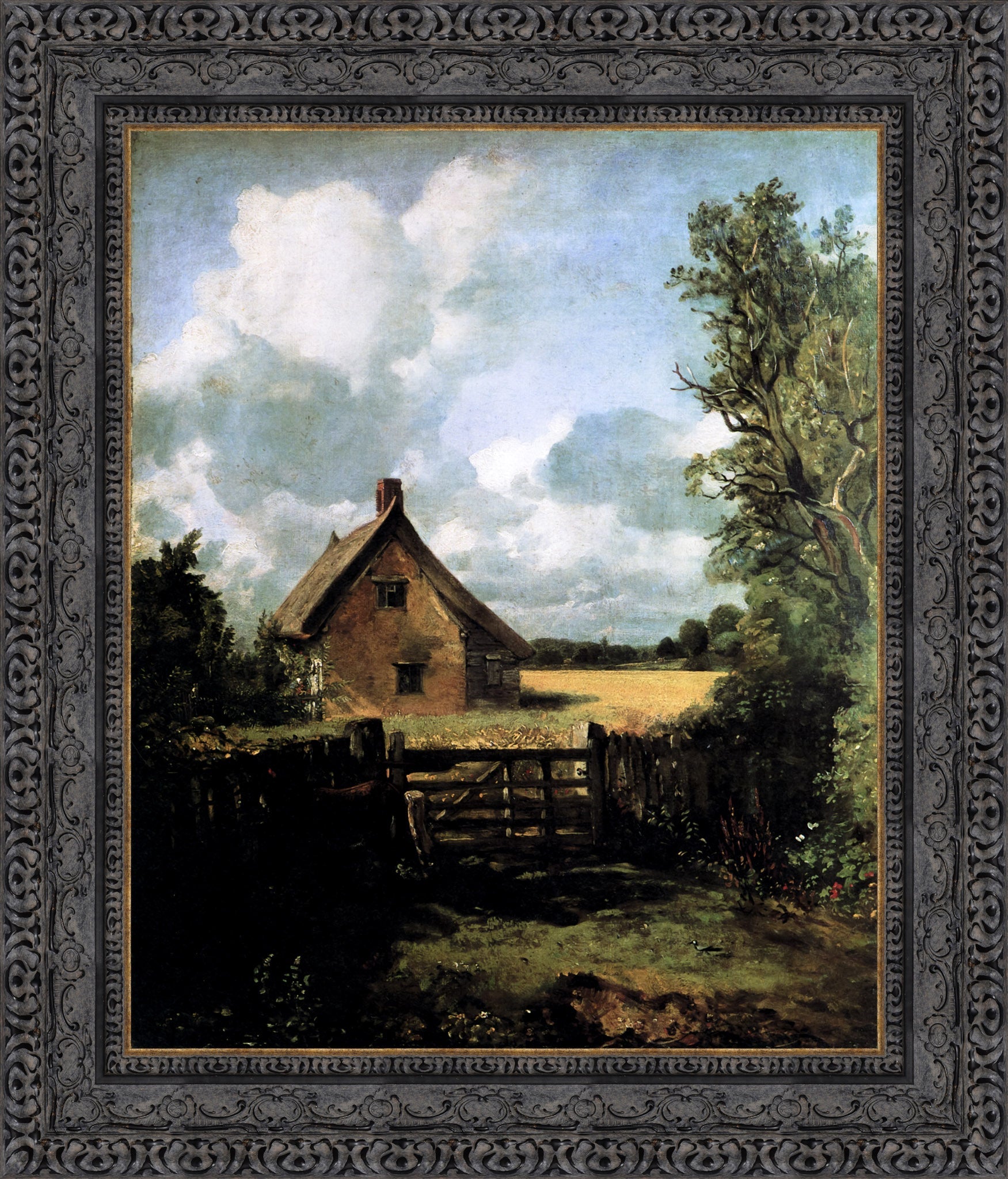 Cottage in a Cornfield by John Constable — Framed Giclee Canvas Print | Canvas Classics
