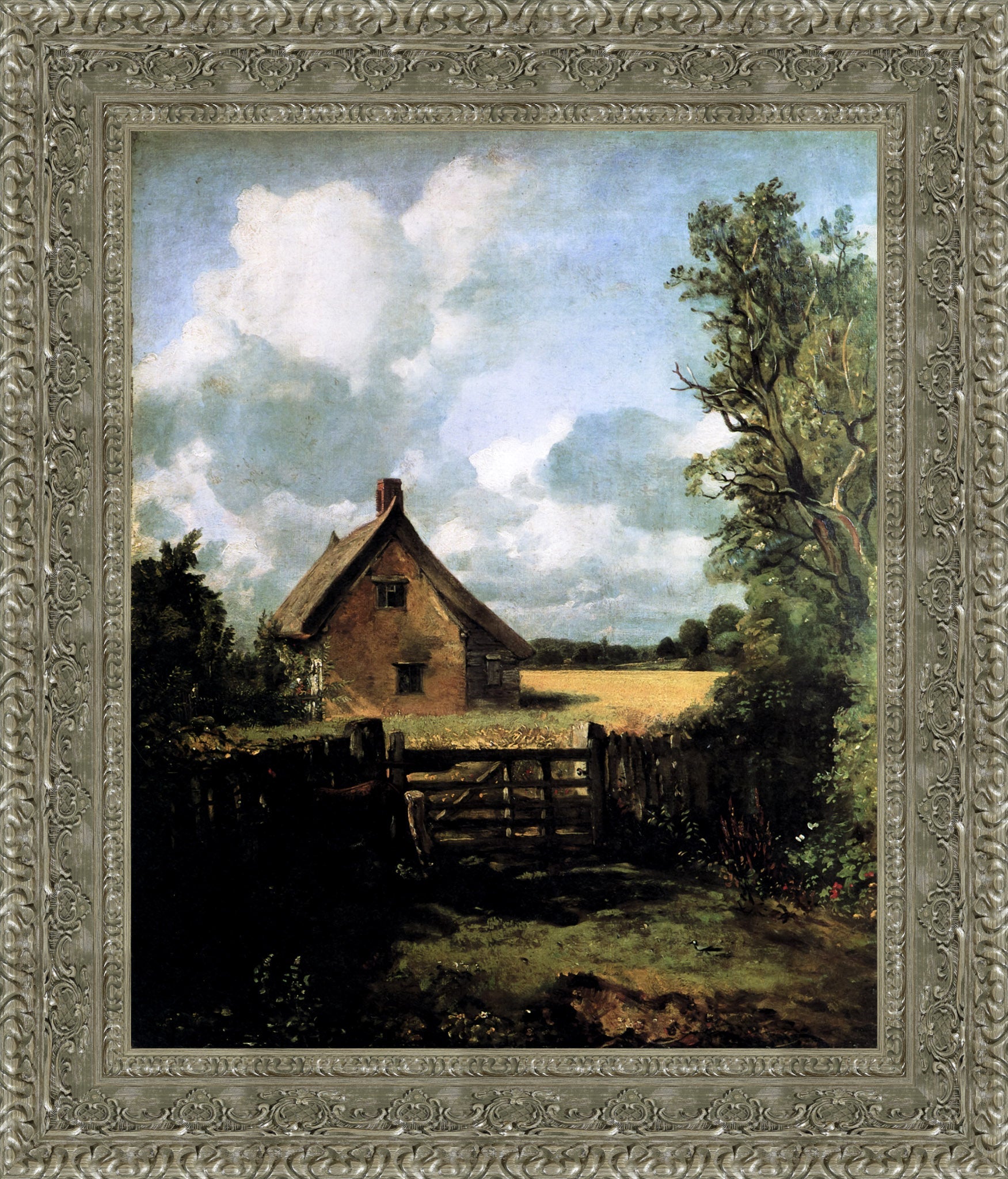 Cottage in a Cornfield by John Constable — Framed Giclee Canvas Print | Canvas Classics