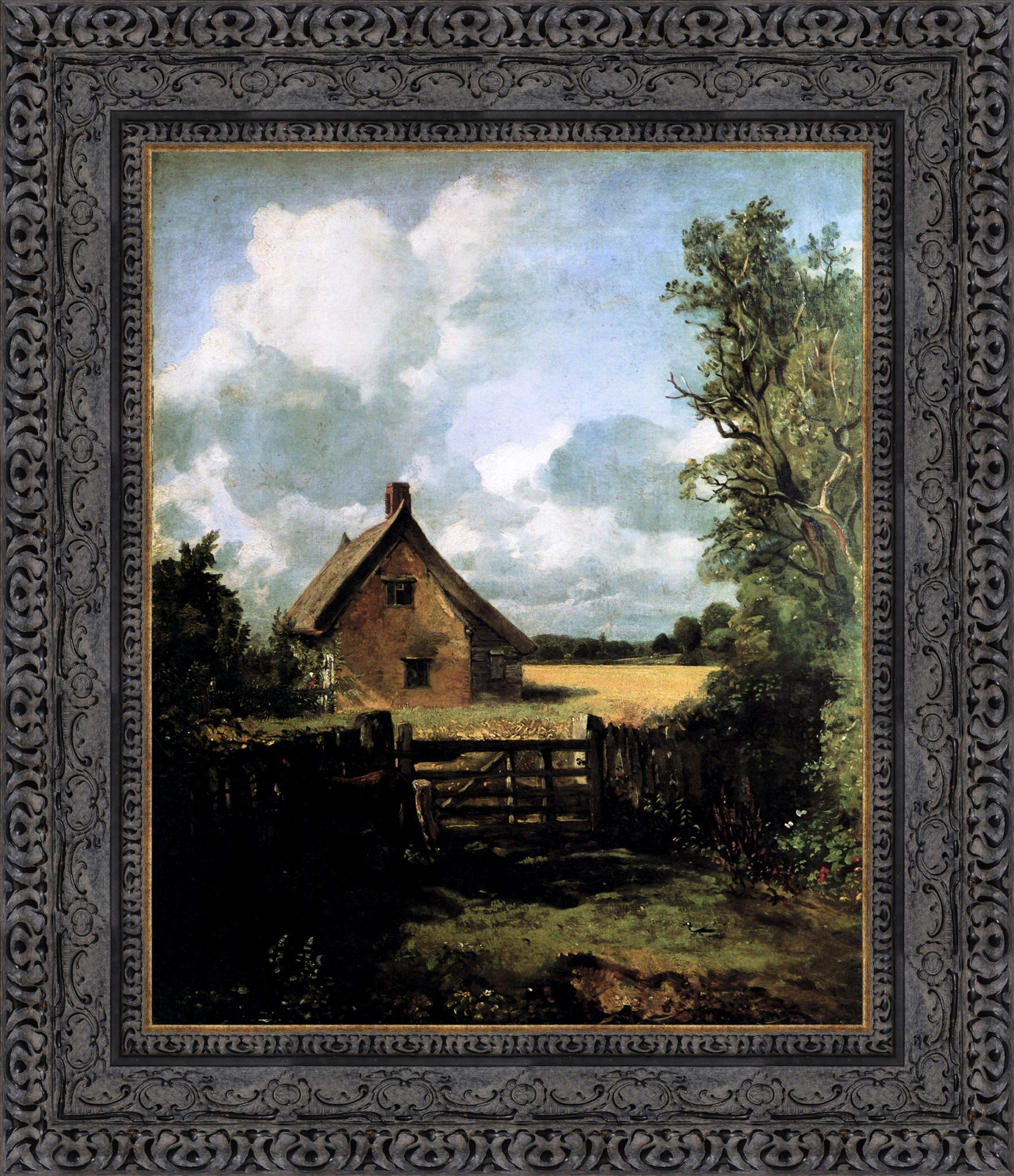 Cottage in a Cornfield by John Constable — Framed Giclee Canvas Print | Canvas Classics