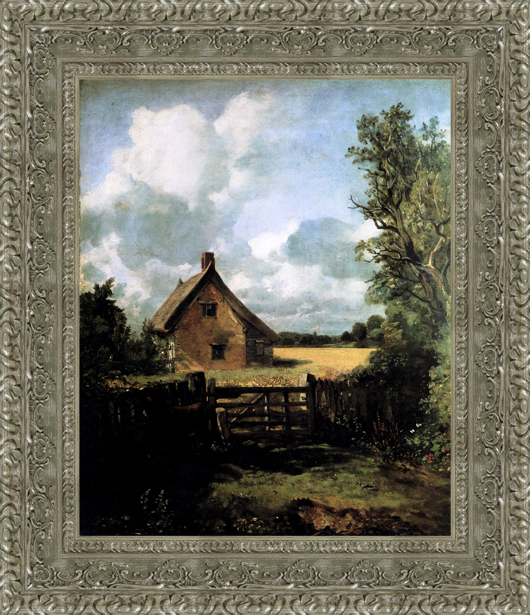 Cottage in a Cornfield by John Constable — Framed Giclee Canvas Print | Canvas Classics