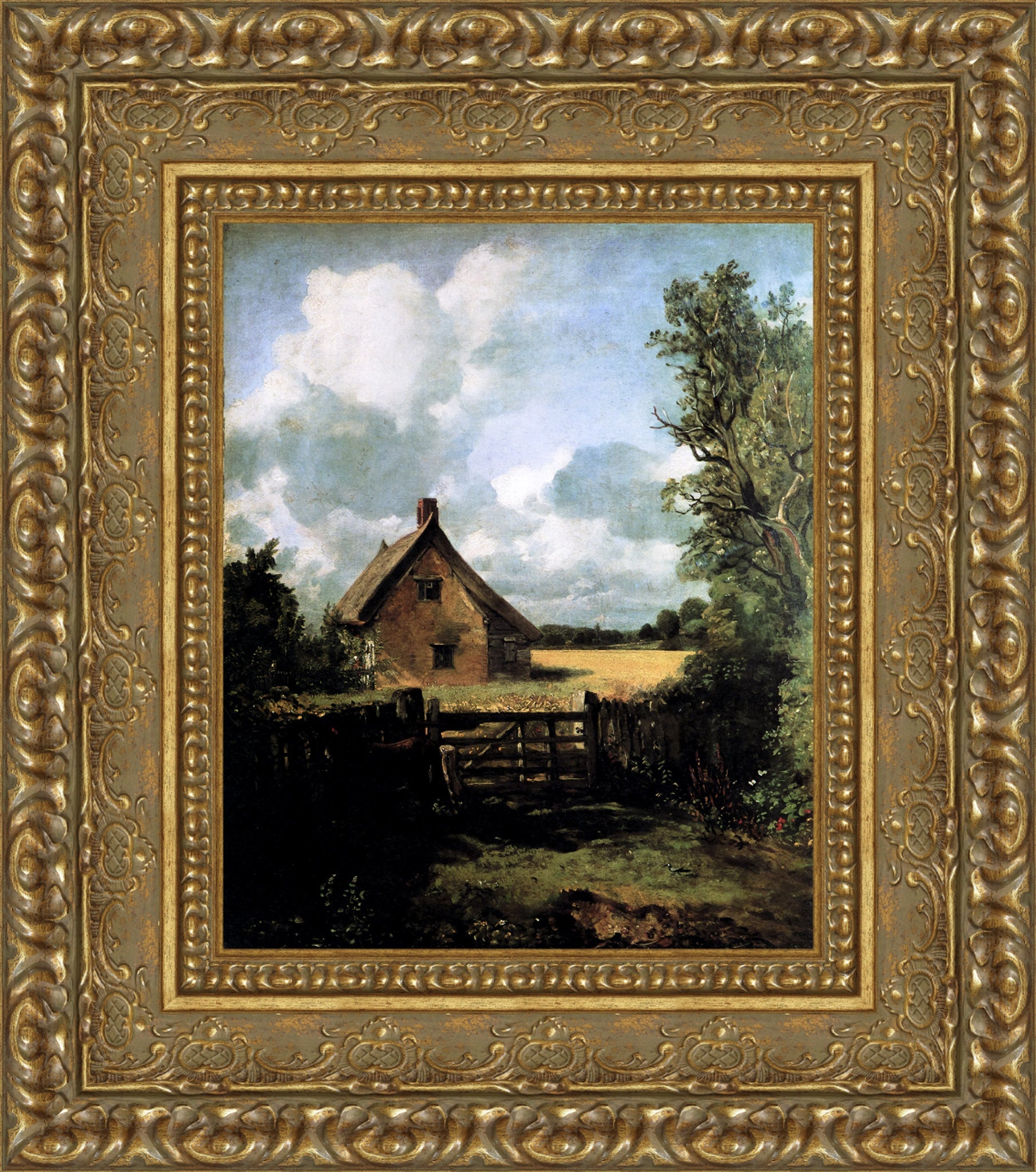 Cottage in a Cornfield by John Constable — Framed Giclee Canvas Print | Canvas Classics