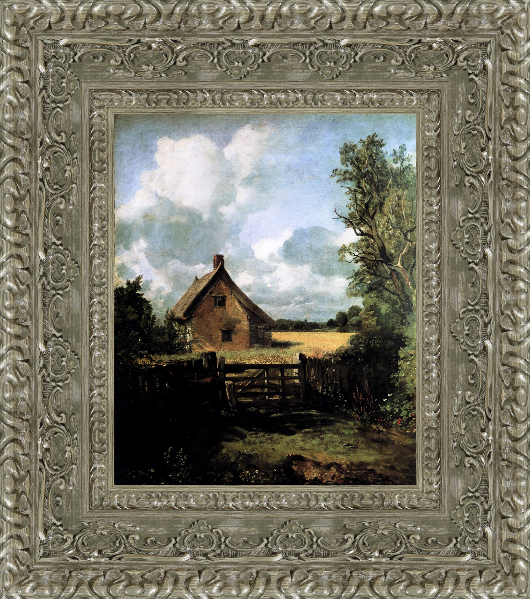 Cottage in a Cornfield by John Constable — Framed Giclee Canvas Print | Canvas Classics