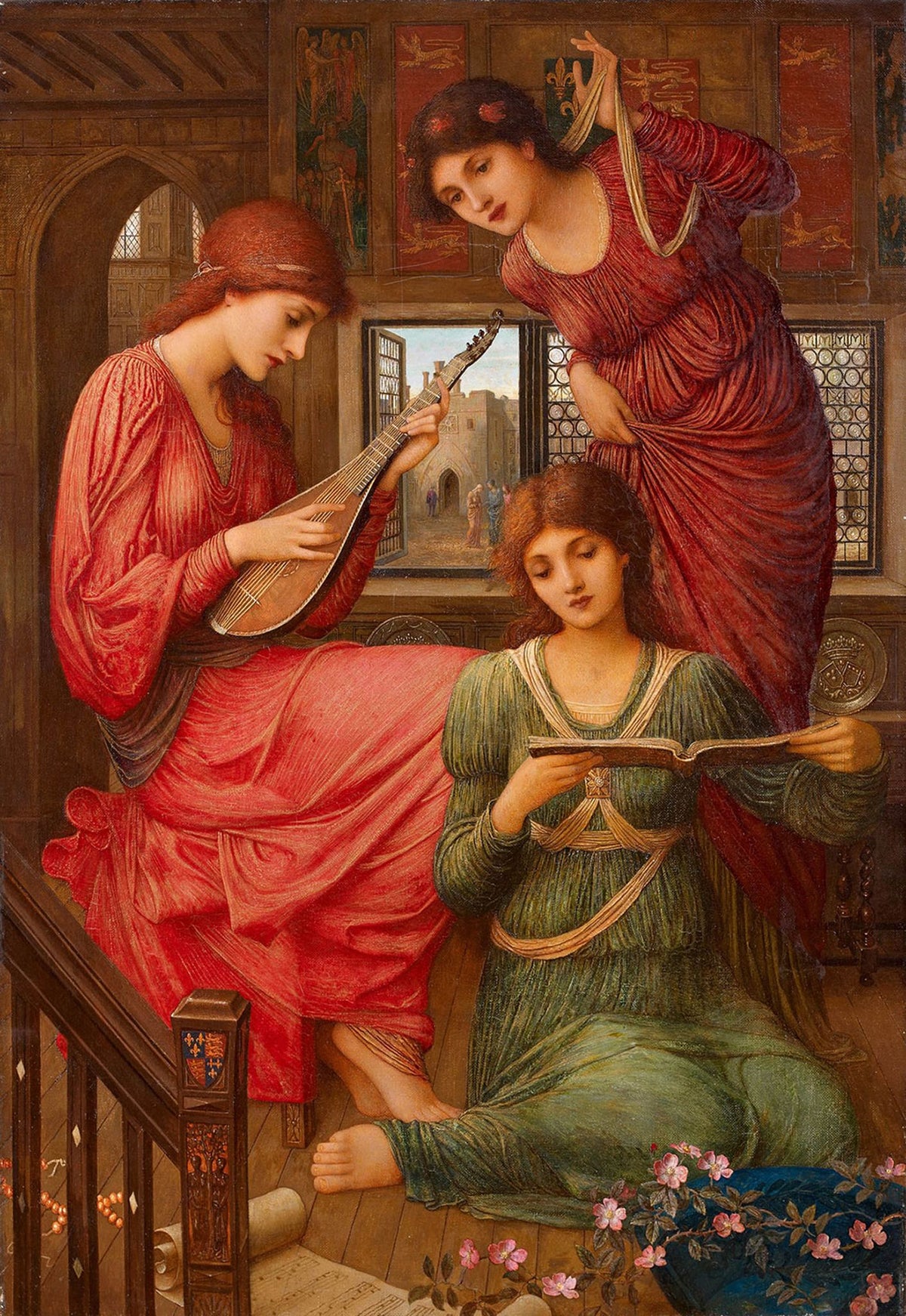 In The Golden Days – John Melhuish Strudwick, 1870s, framed
