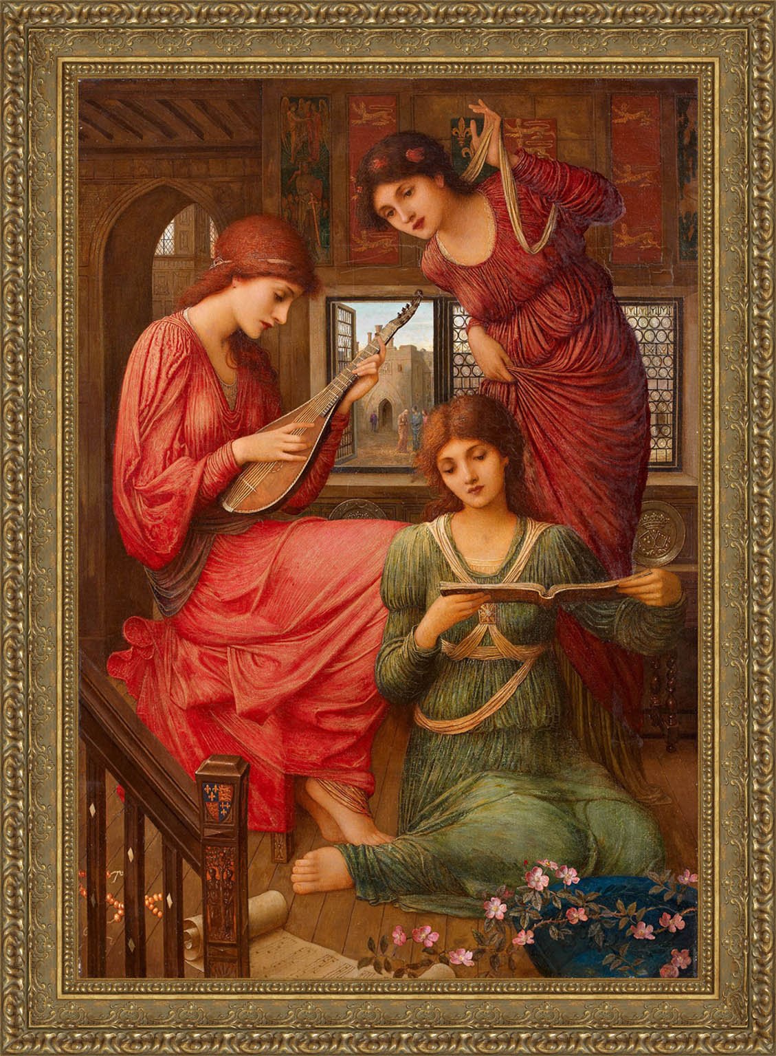 In The Golden Days by John Melhuish Strudwick — Framed Giclee Canvas Print | Canvas Classics