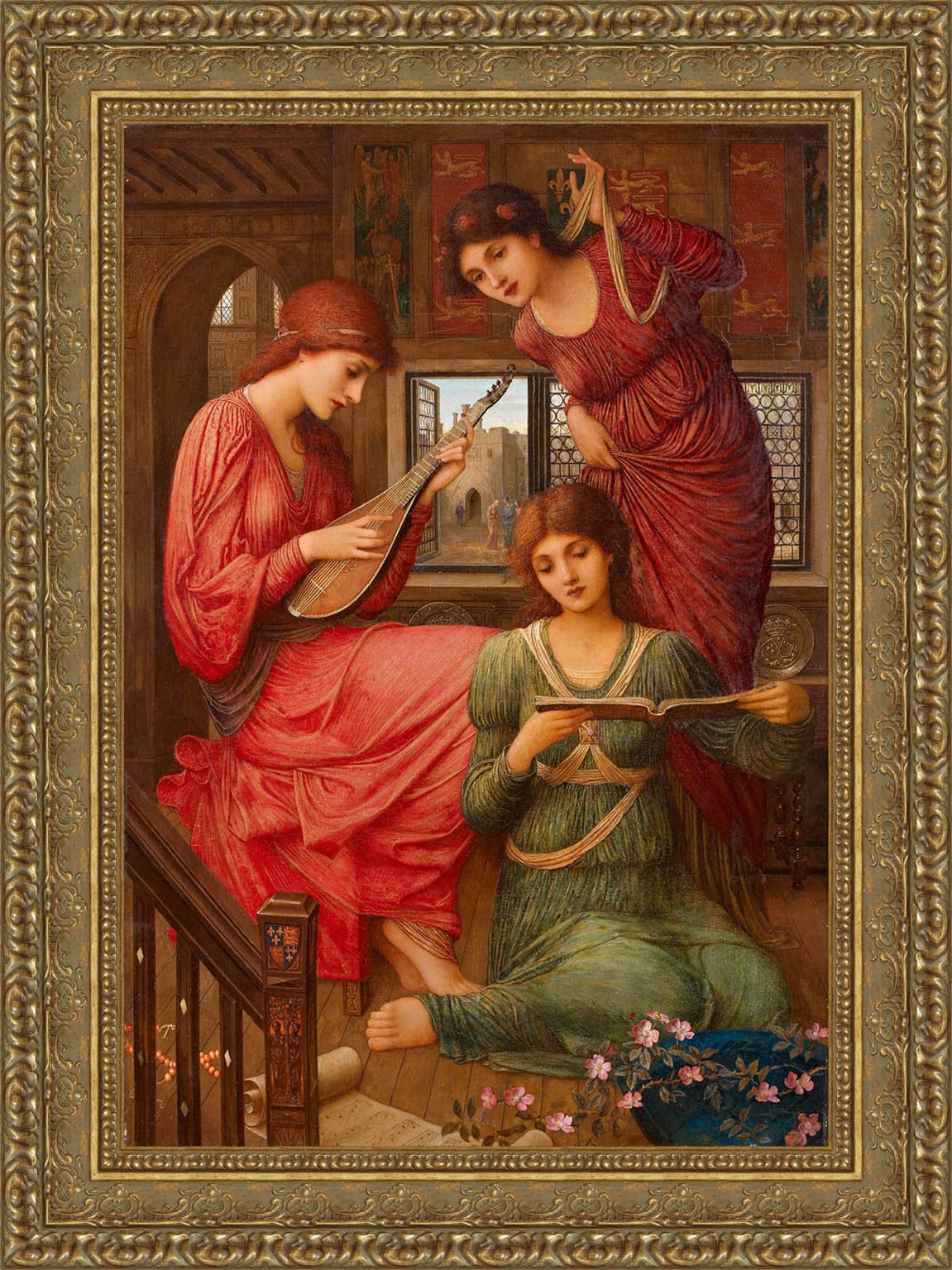 In The Golden Days by John Melhuish Strudwick — Framed Giclee Canvas Print | Canvas Classics