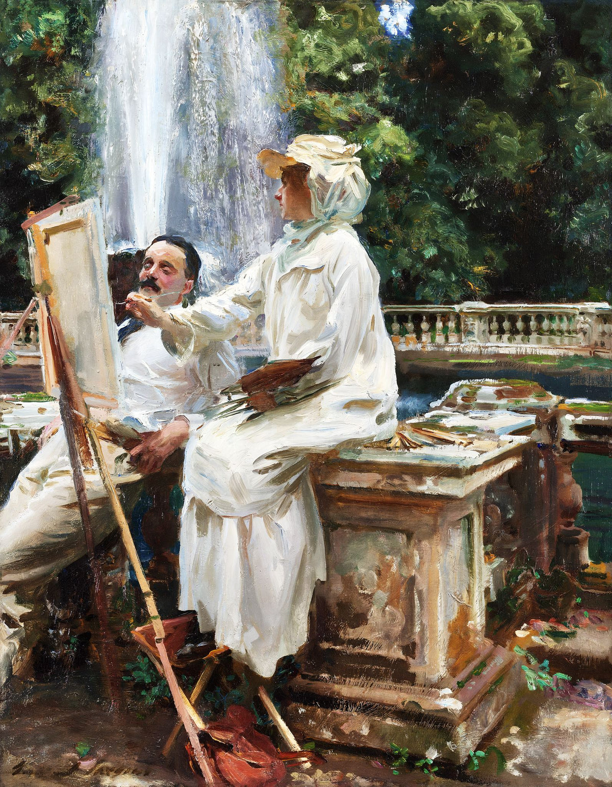 The Fountain, Villa Torlonia, Frascati, Italy – John Singer Sargent, 1907, framed