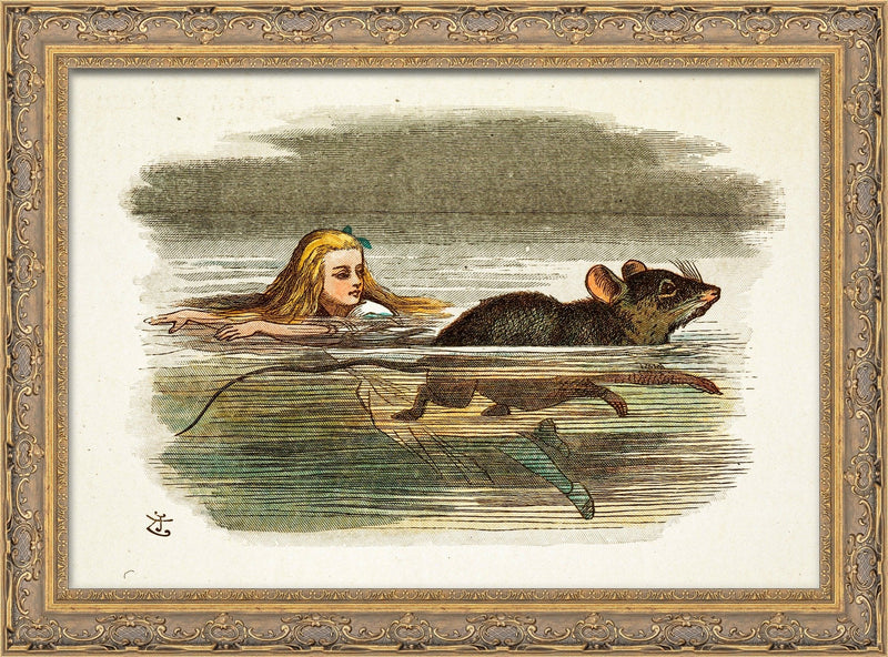 Alice and the Mouse Swimming in the Pool of Tears - John Tenniel, 1865