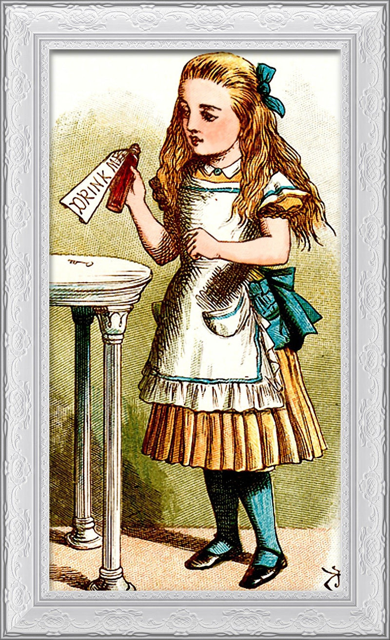 Alice and the Drink Me Bottle - Sir John Tenniel, 1865