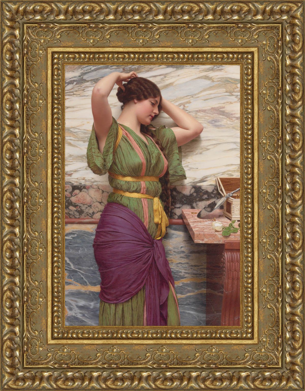 A Fair Reflection – John William Godward, 1915 - Canvas Classics