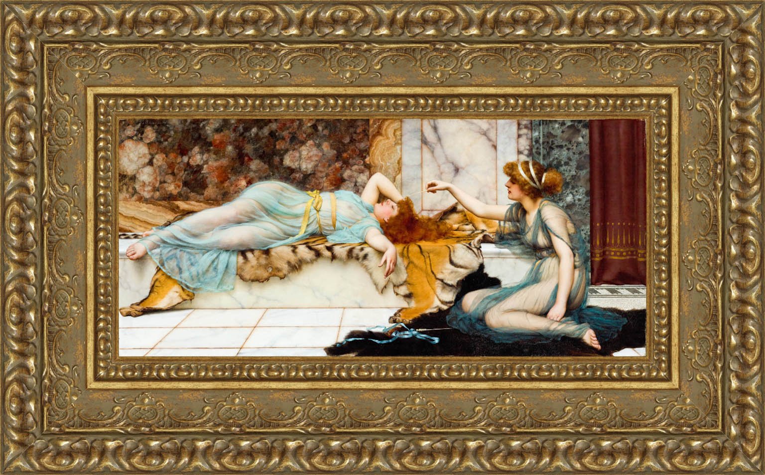 Mischief And Repose – John William Godward, 1895 - Canvas Classics