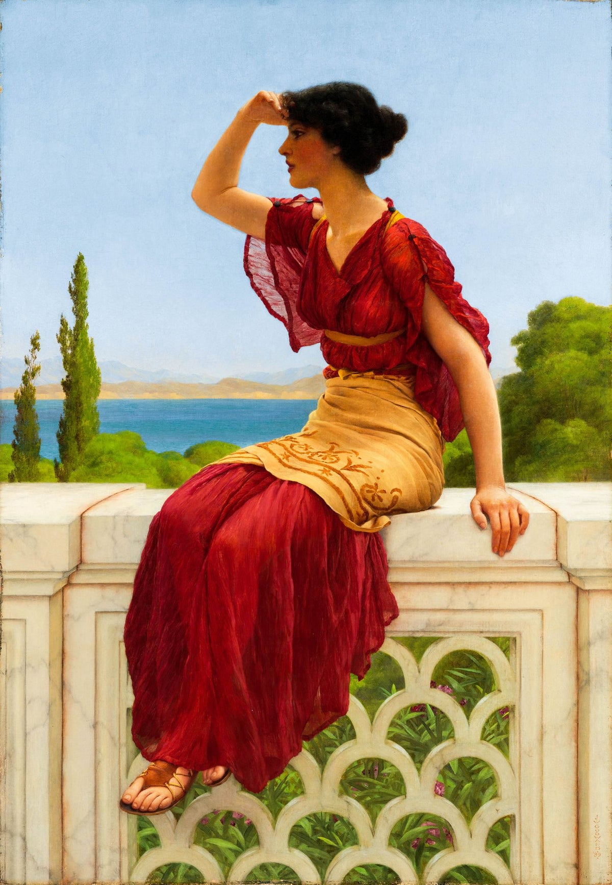 The Signal – John William Godward, 1899, framed