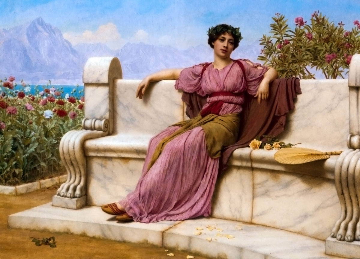 Tranquillity – John William Godward, 1914, framed