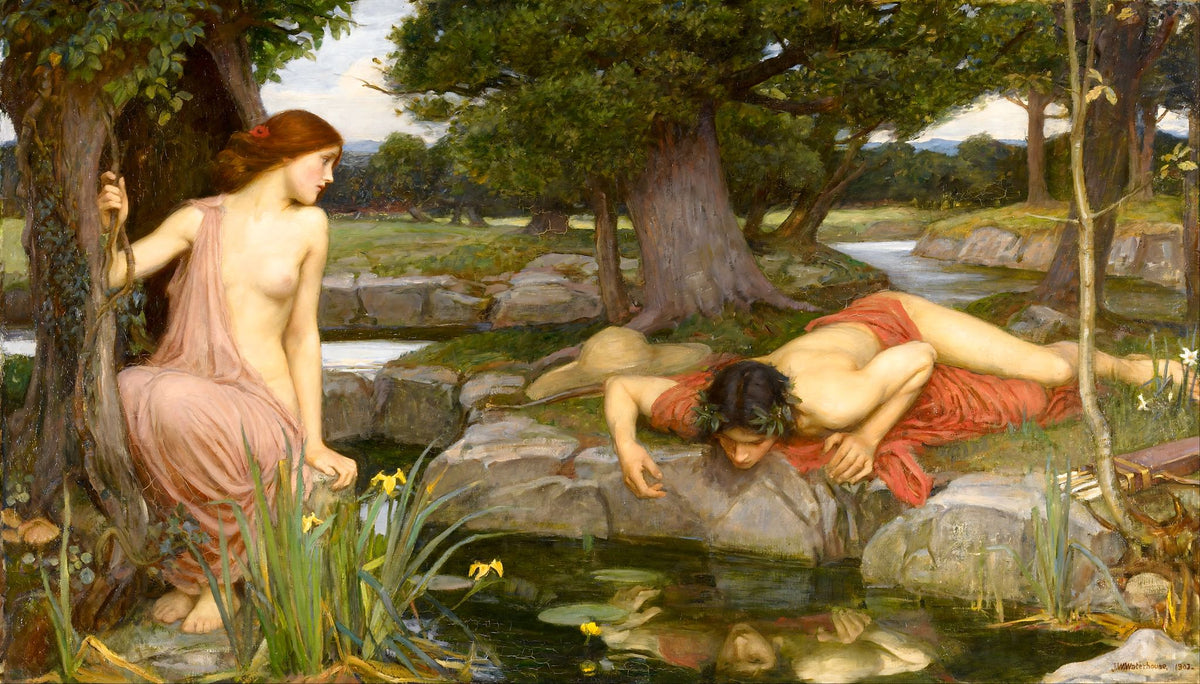 Echo and Narcissus – John William Waterhouse, 1903, framed