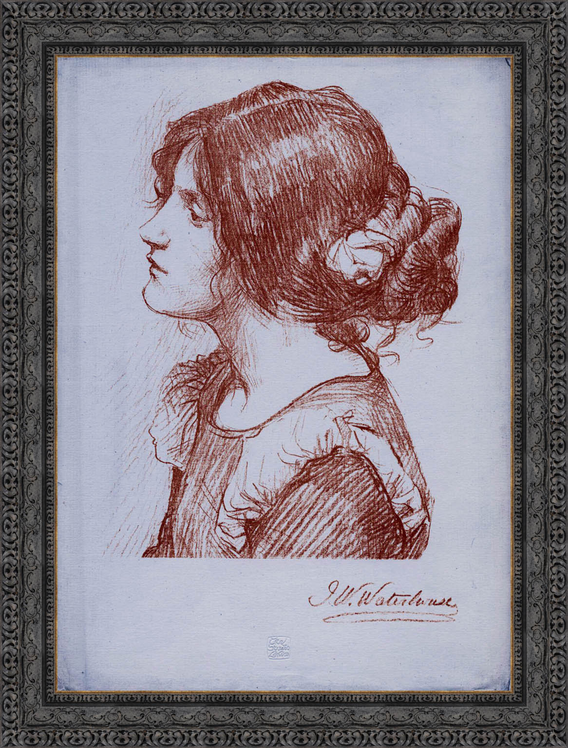 Head Of A Woman by John William Waterhouse — Framed Giclee Canvas Print | Canvas Classics