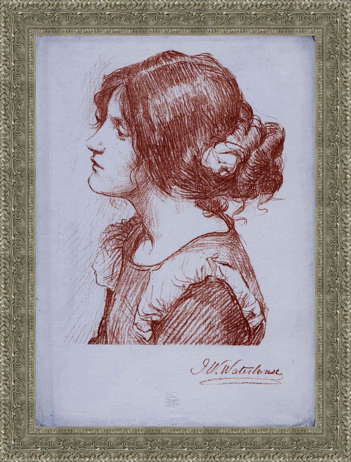 Head Of A Woman by John William Waterhouse — Framed Giclee Canvas Print | Canvas Classics
