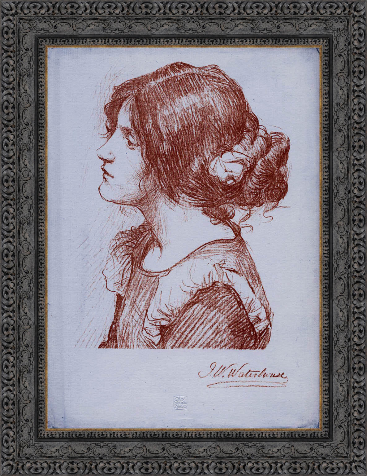 Head Of A Woman by John William Waterhouse — Framed Giclee Canvas Print | Canvas Classics