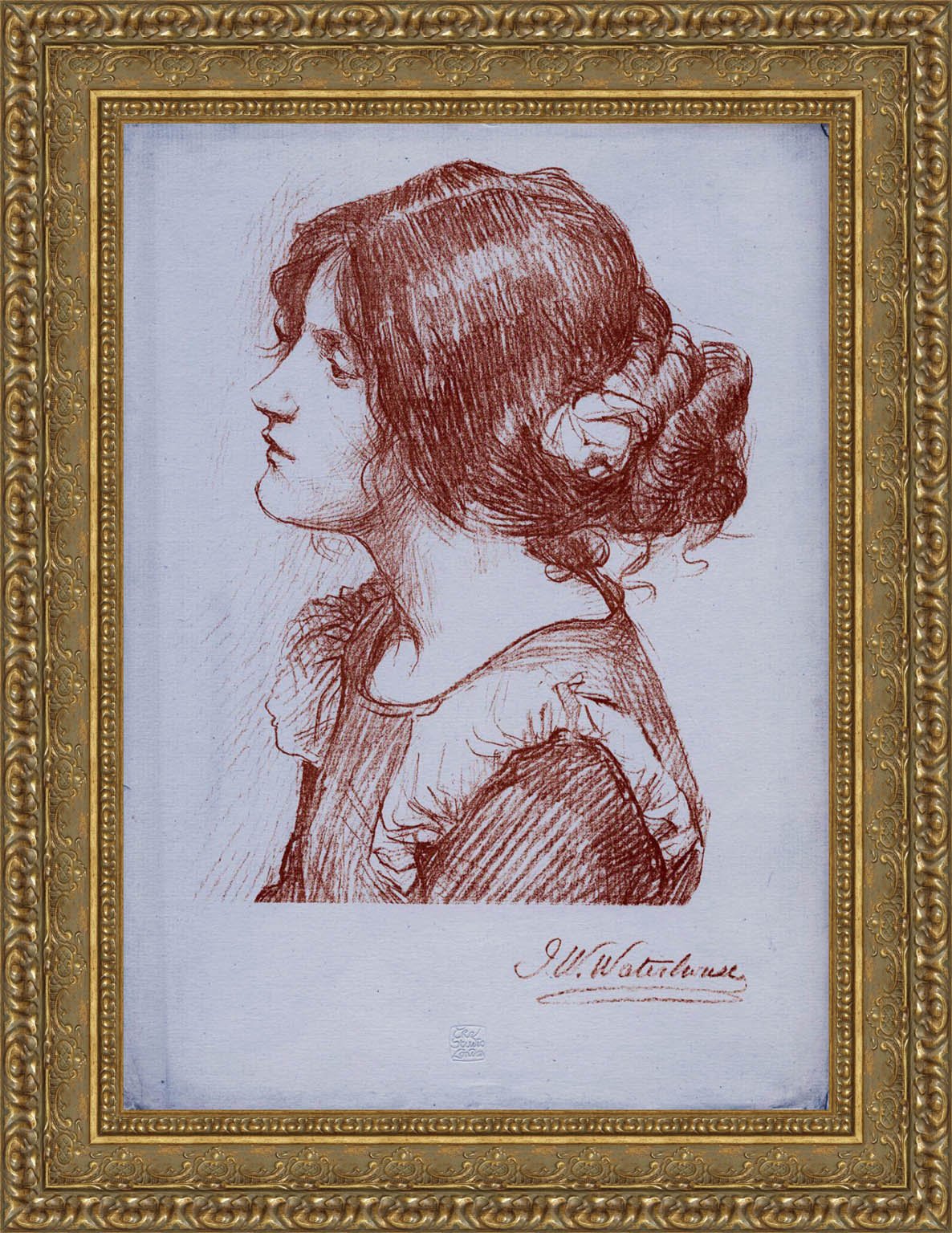 Head Of A Woman by John William Waterhouse — Framed Giclee Canvas Print | Canvas Classics