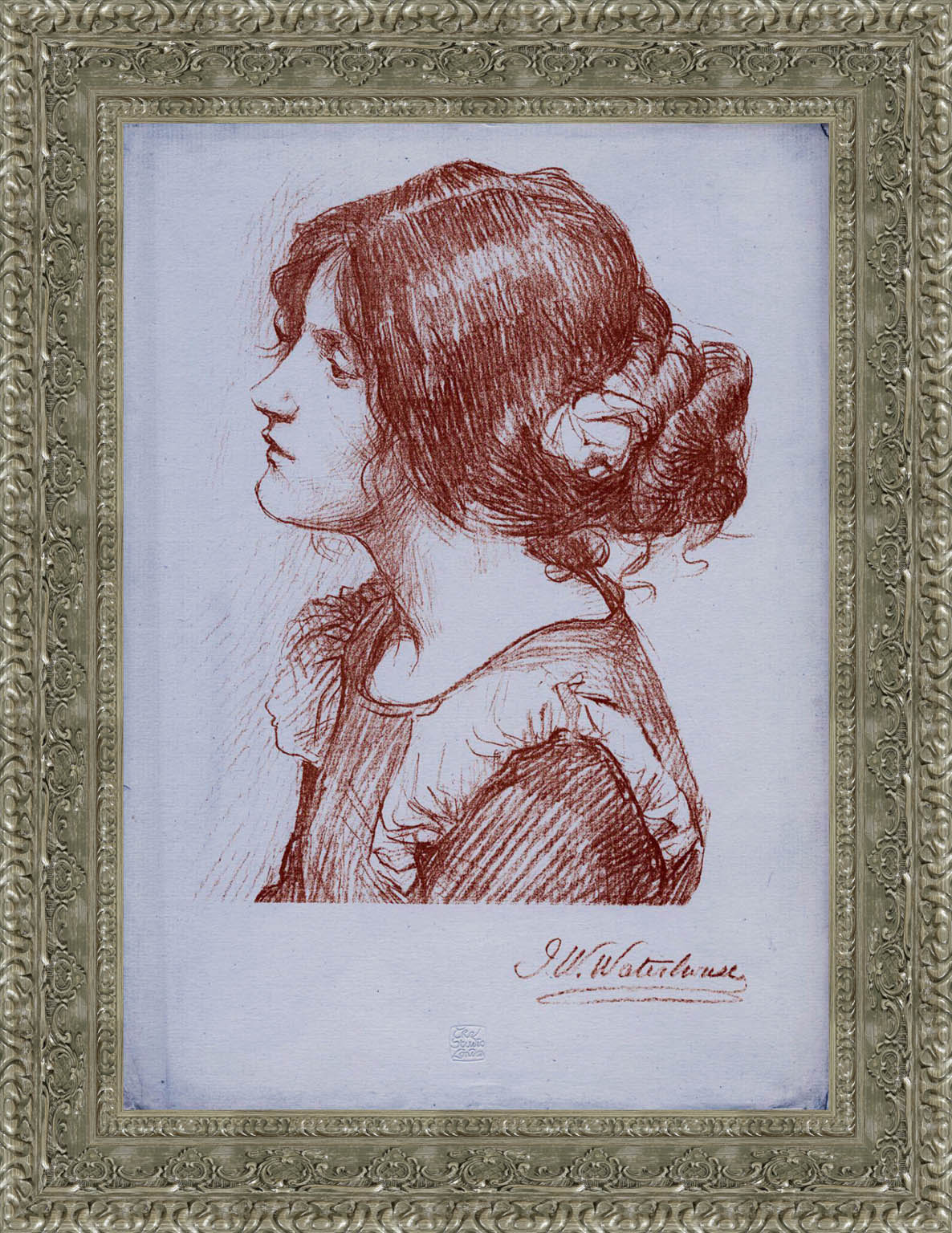 Head Of A Woman by John William Waterhouse — Framed Giclee Canvas Print | Canvas Classics
