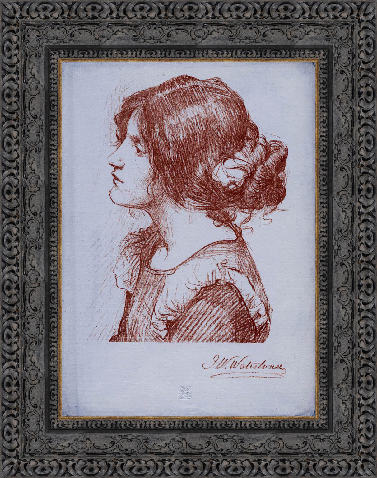 Head Of A Woman by John William Waterhouse — Framed Giclee Canvas Print | Canvas Classics