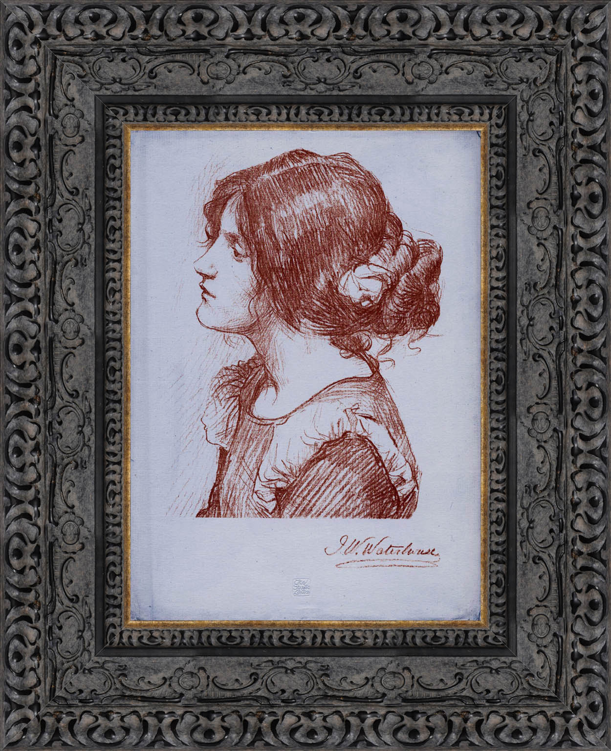 Head Of A Woman by John William Waterhouse — Framed Giclee Canvas Print | Canvas Classics