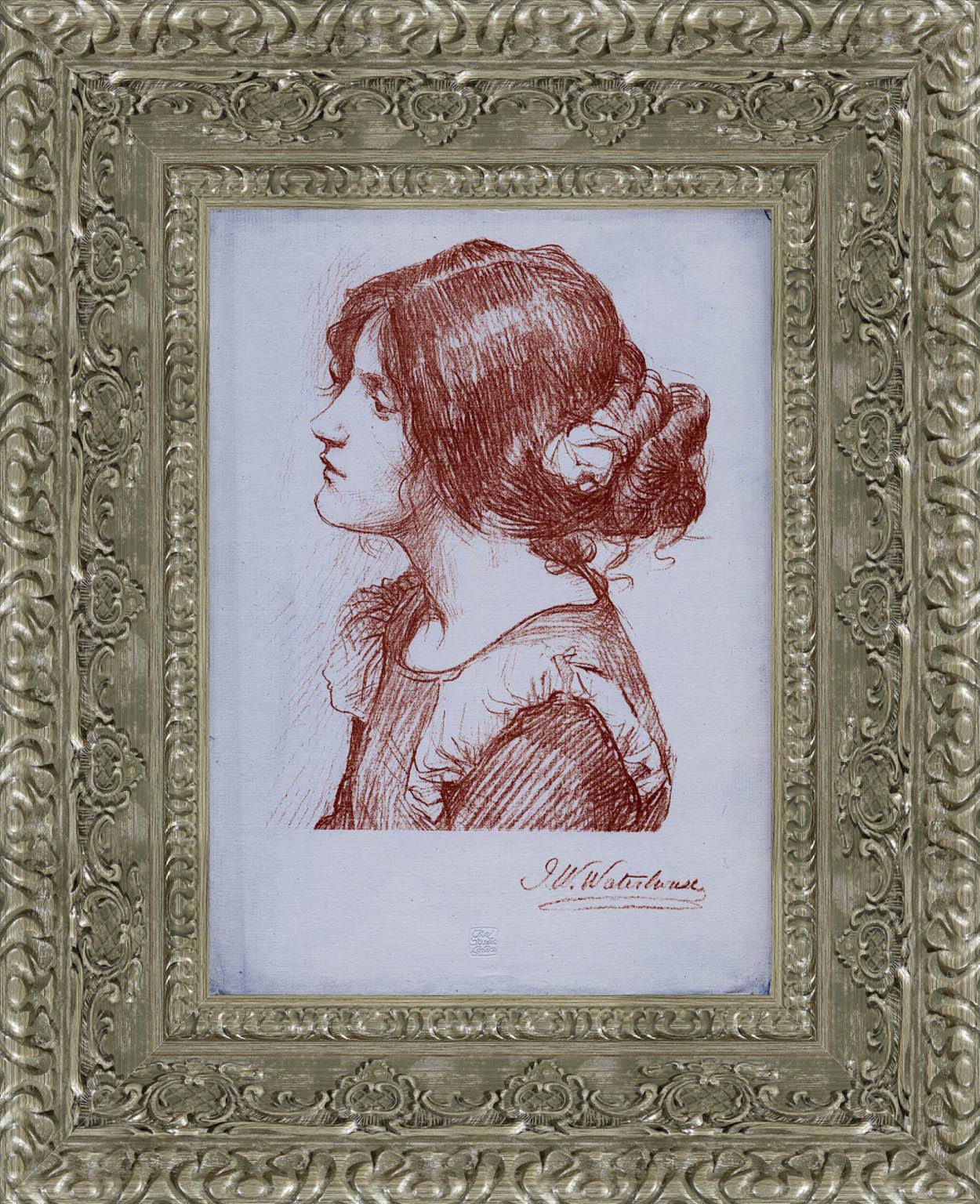 Head Of A Woman by John William Waterhouse — Framed Giclee Canvas Print | Canvas Classics