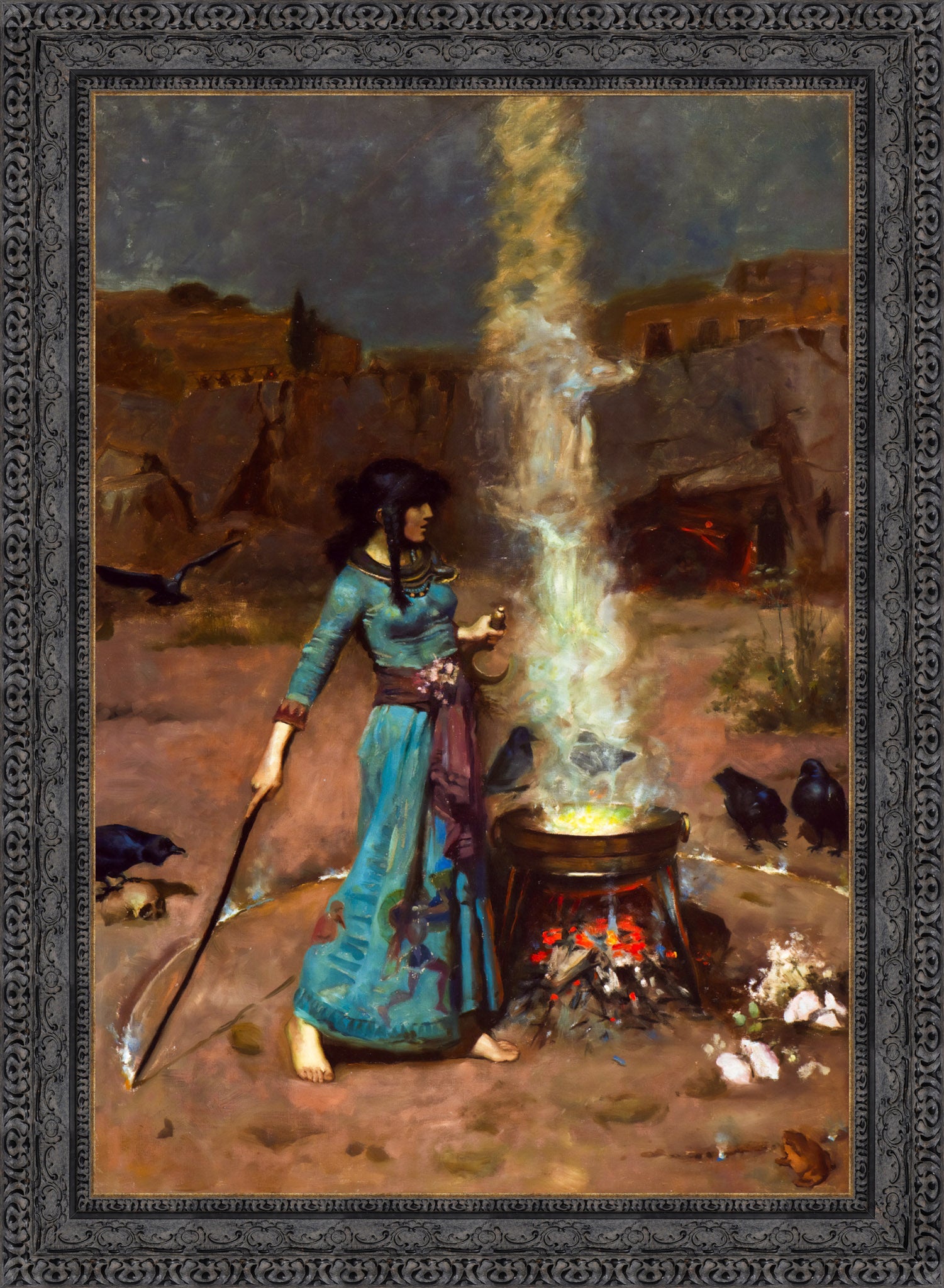 John William Waterhouse: The Magic Circle | Restored Canvas Art – Canvas  Classics, image size:1501x2048