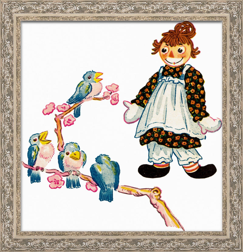 Rag Doll and Bluebirds on a Blossom Branch - Johnny Gruelle, c. 1918