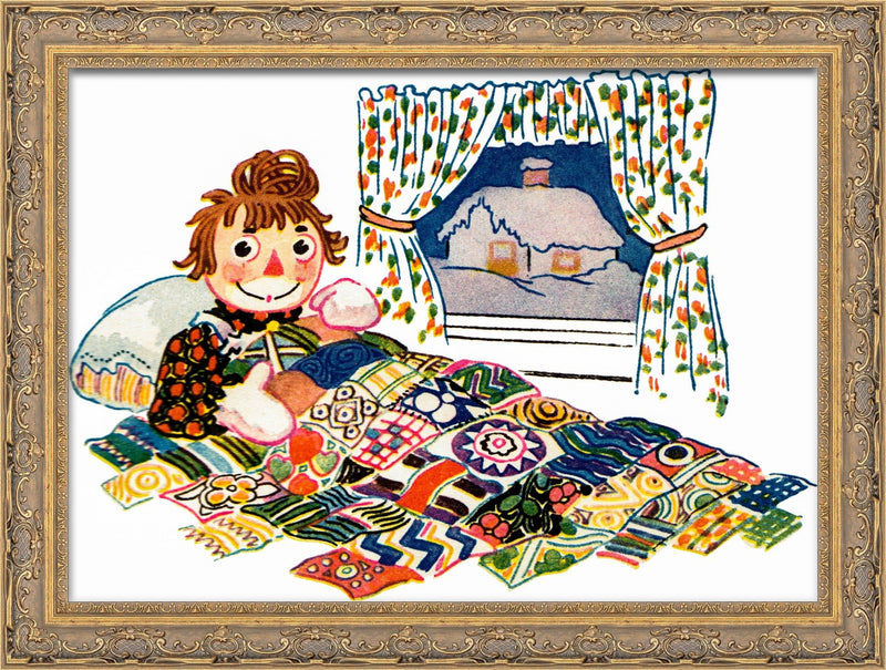 Rag Doll Under A Patchwork Quilt - Johnny Gruelle, 1918