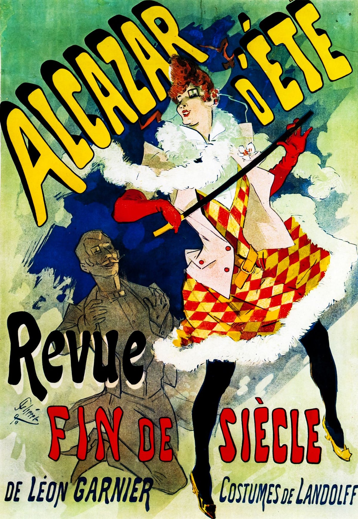 Alcazar d’Été, Revue Fin de Siècle – Jules Chéret, 1890, framed