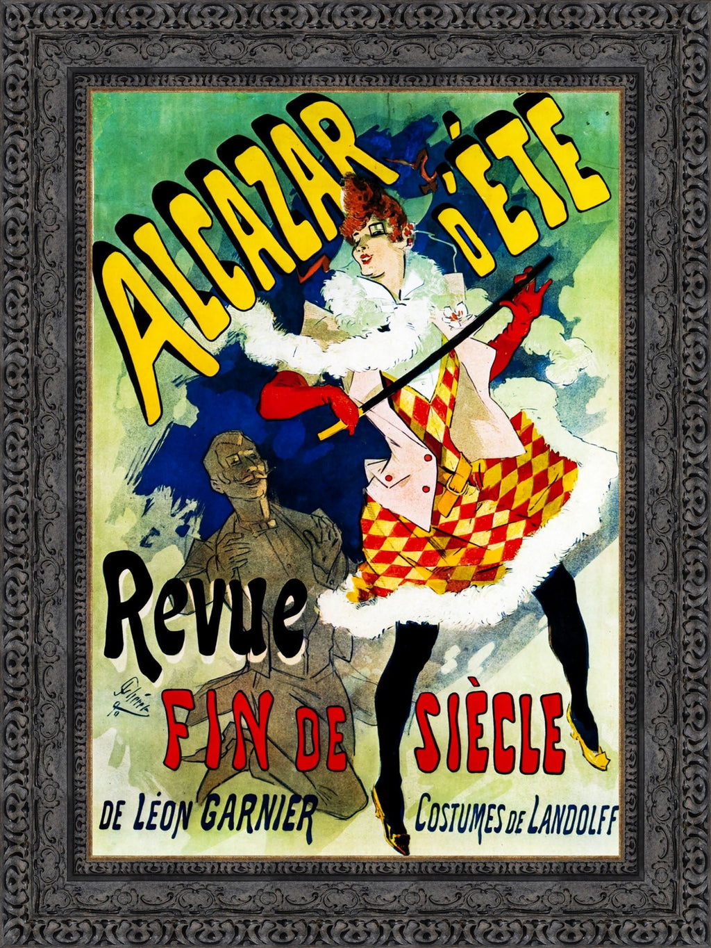 Alcazar d’Été, Revue Fin de Siècle by Jules Chéret — Framed Giclee Canvas Print | Canvas Classics