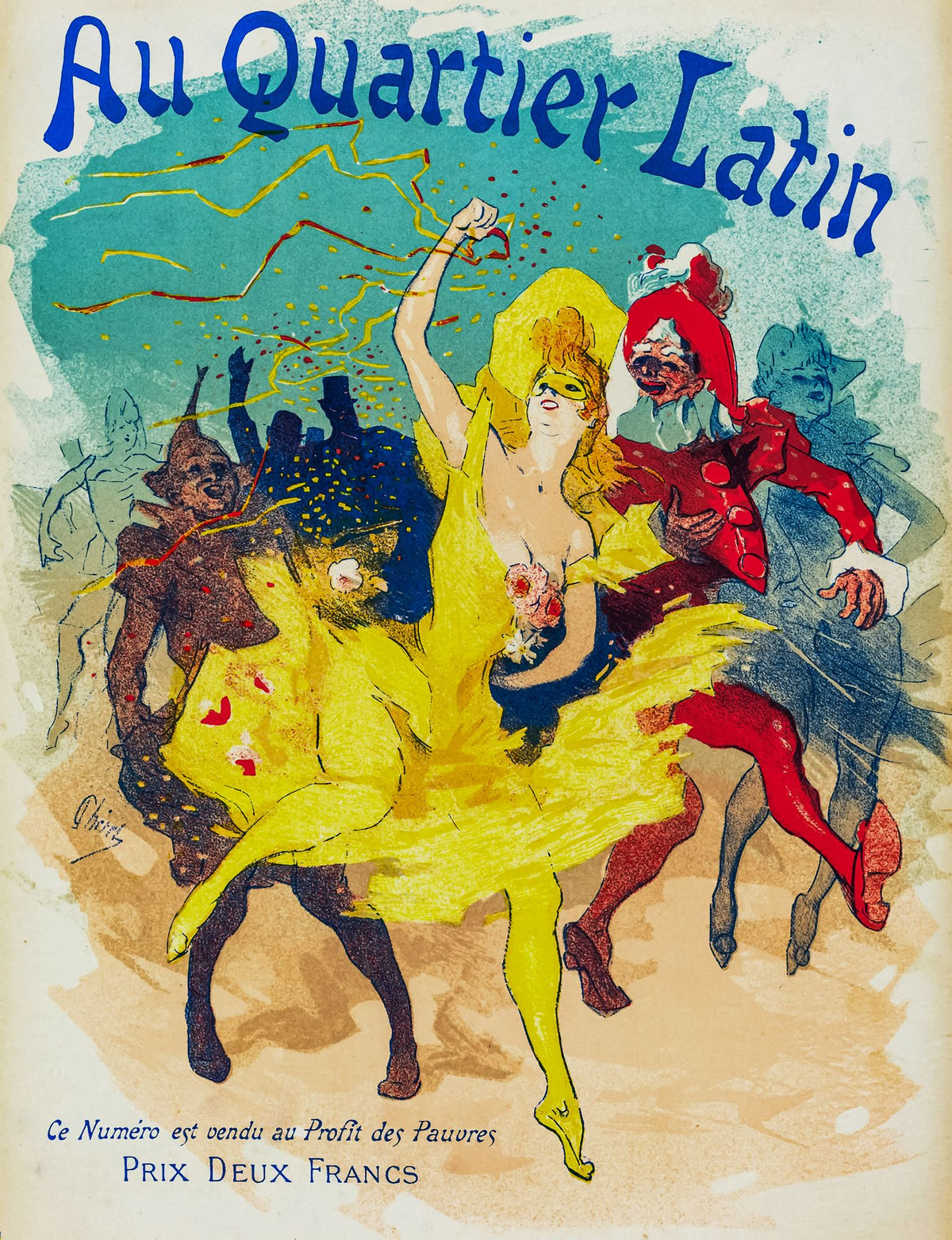 Au Quartier Latin – Jules Chéret, 1894, framed