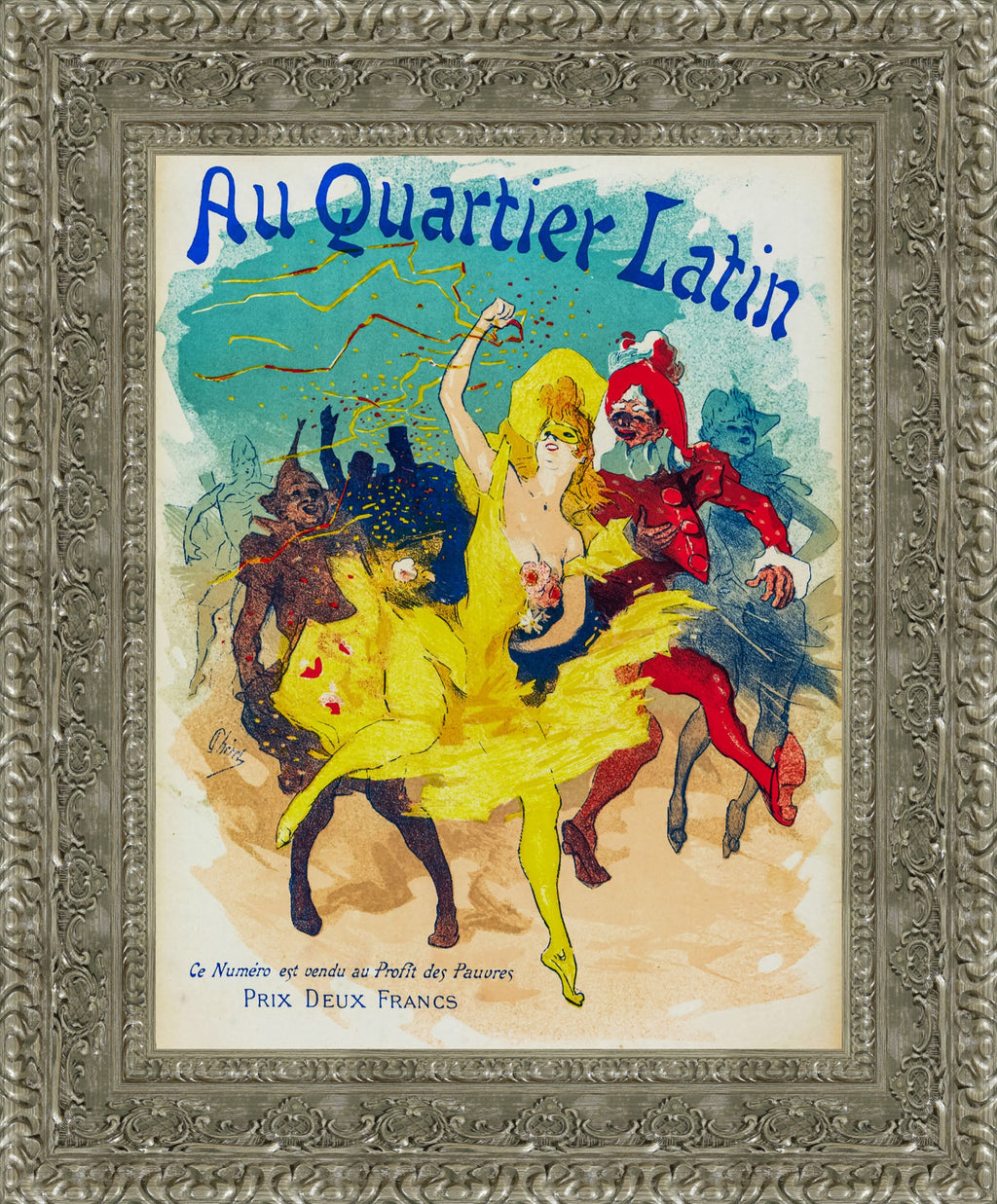 Au Quartier Latin by Jules Chéret — Framed Giclee Canvas Print | Canvas Classics