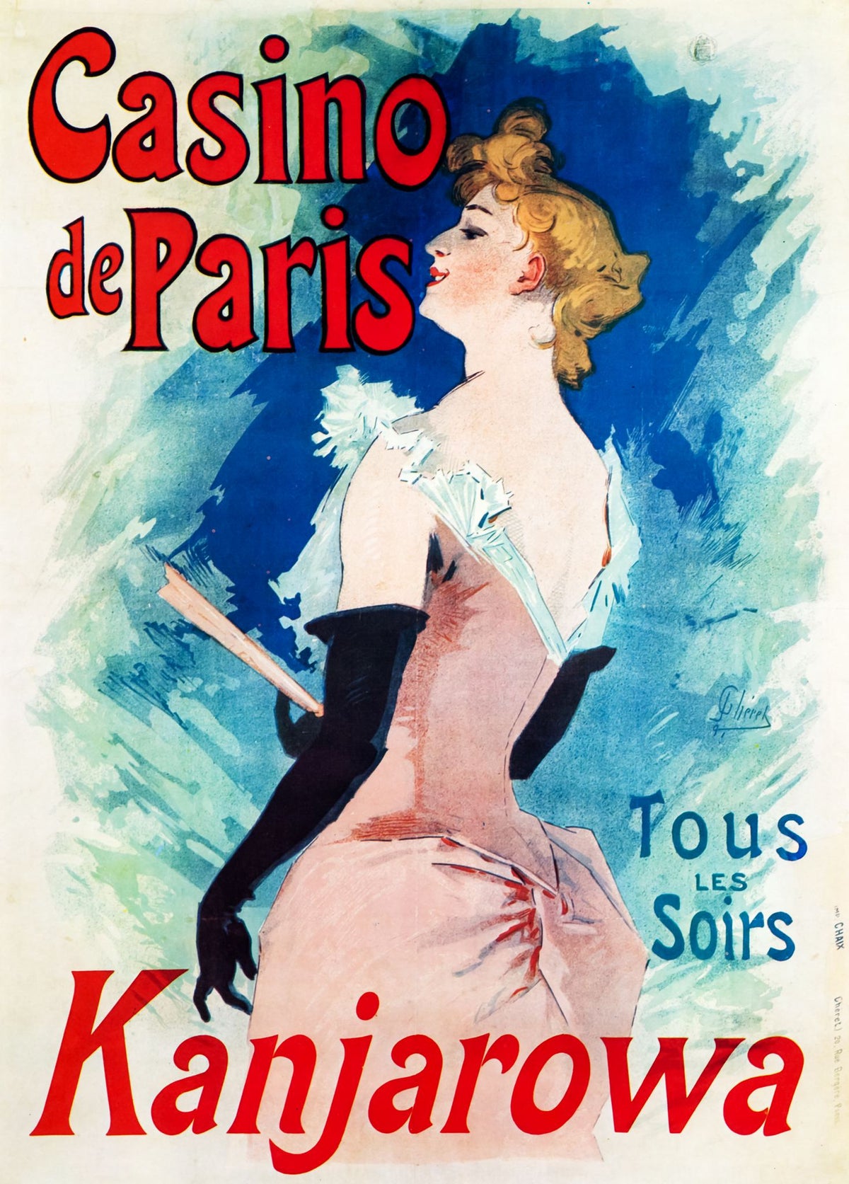 Casino de Paris, Kanjarowa – Jules Chéret, 1891, framed