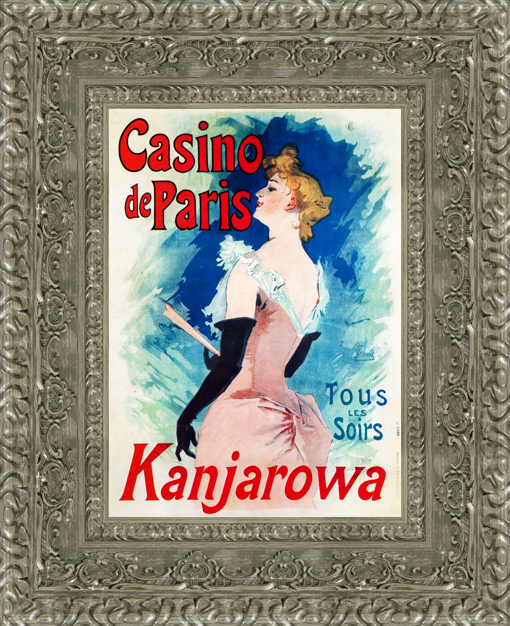 Casino de Paris, Kanjarowa by Jules Chéret — Framed Giclee Canvas Print | Canvas Classics
