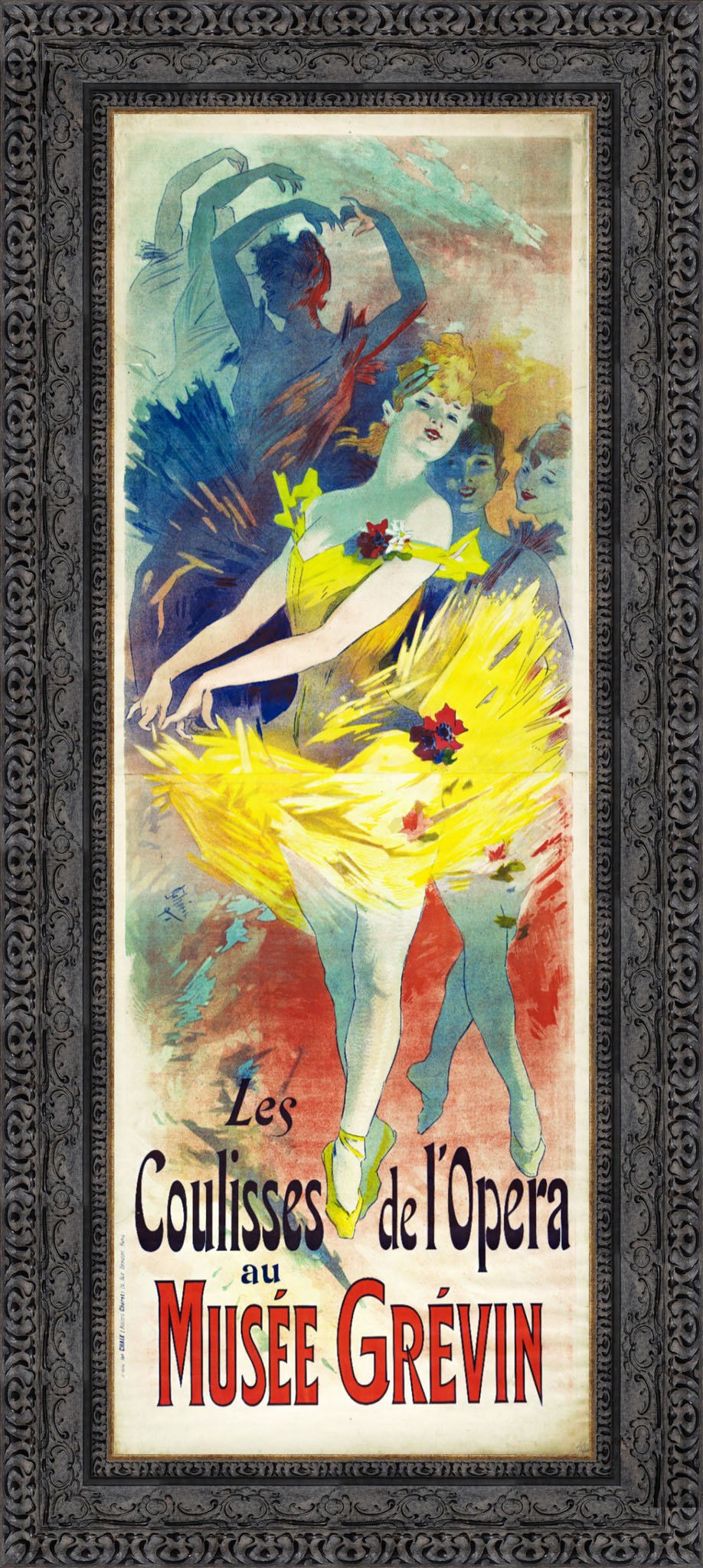 Les Coulisses de l’Opéra au Musée Grévin by Jules Chéret — Framed Giclee Canvas Print | Canvas Classics