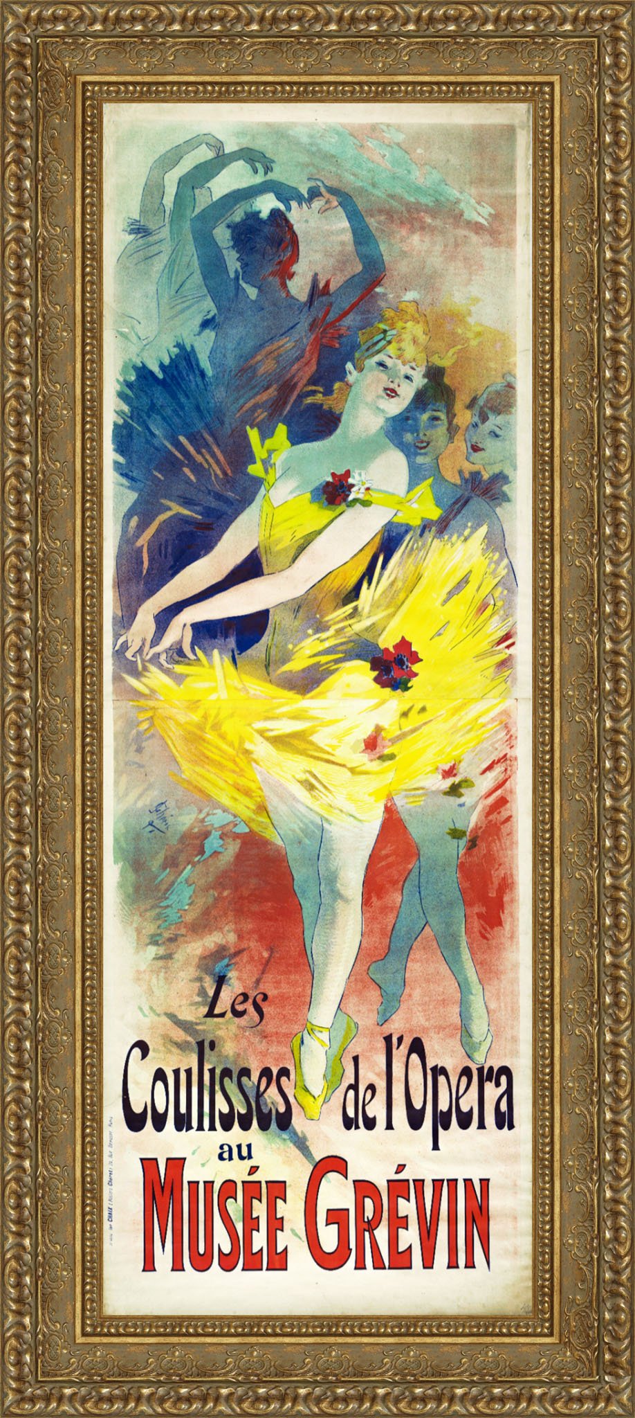 Les Coulisses de l’Opéra au Musée Grévin by Jules Chéret — Framed Giclee Canvas Print | Canvas Classics