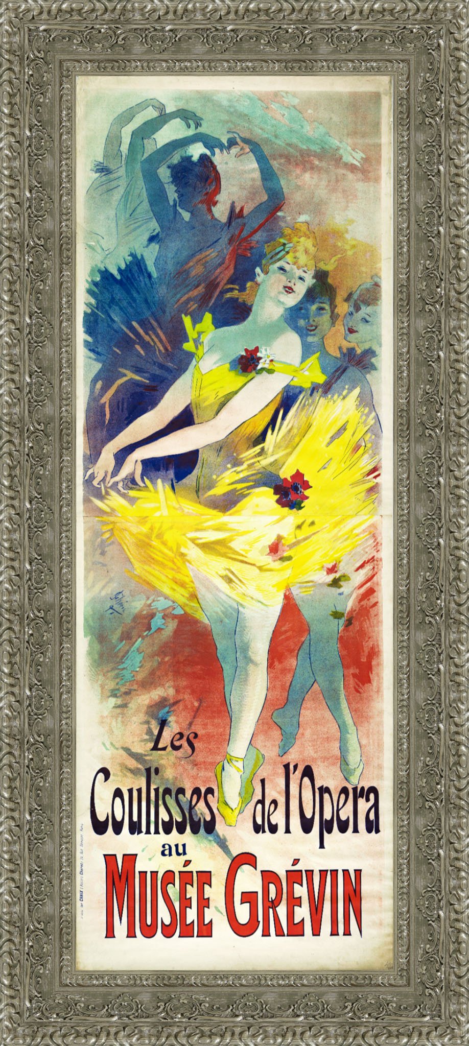 Les Coulisses de l’Opéra au Musée Grévin by Jules Chéret — Framed Giclee Canvas Print | Canvas Classics