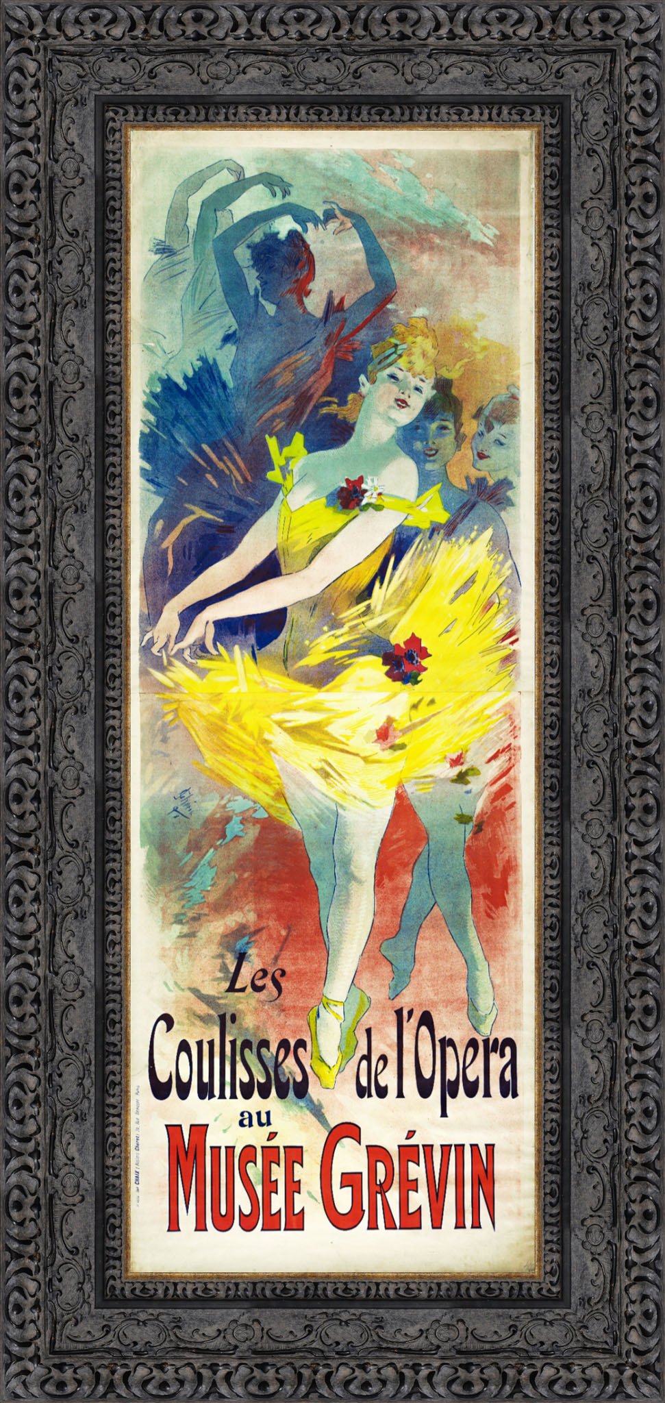 Les Coulisses de l’Opéra au Musée Grévin by Jules Chéret — Framed Giclee Canvas Print | Canvas Classics