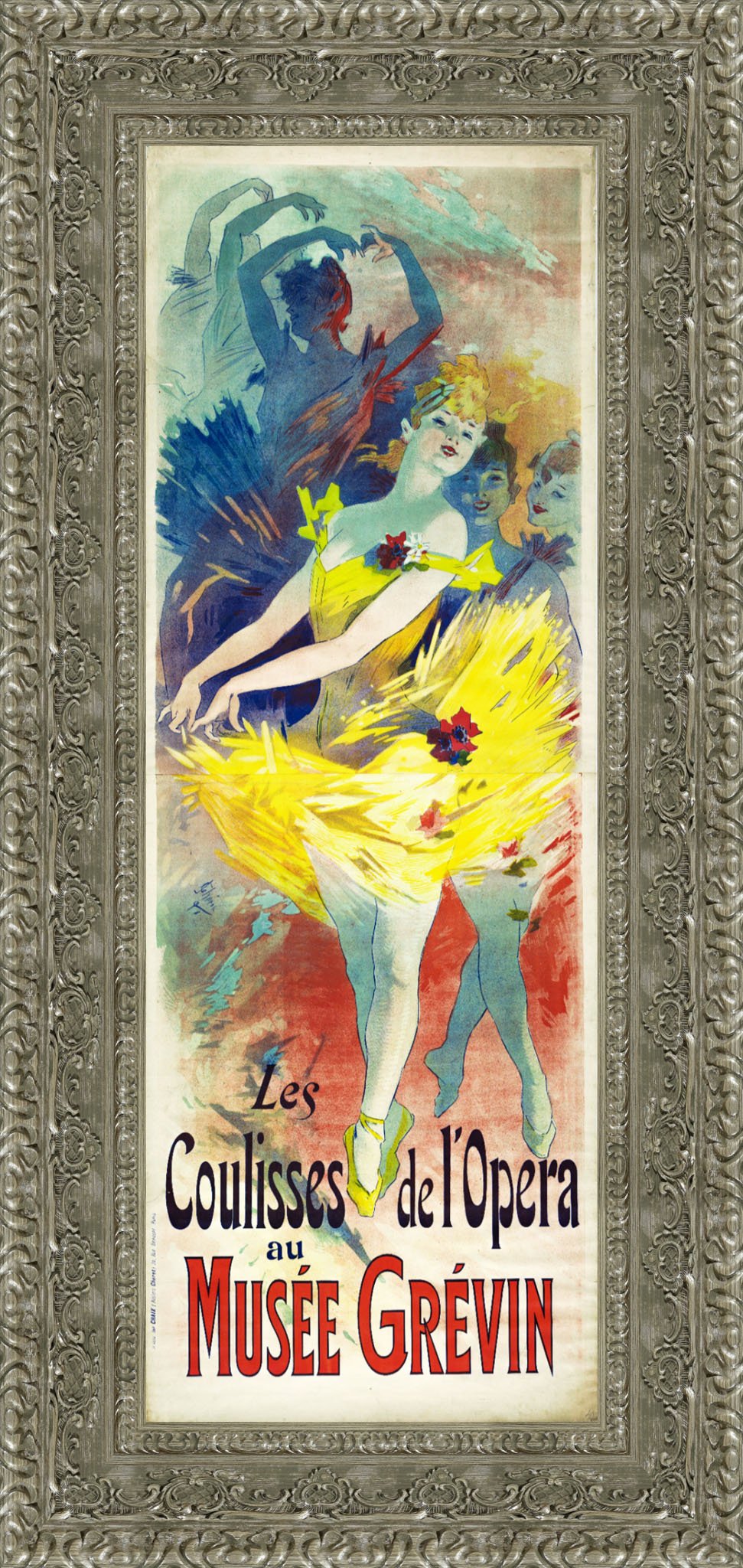 Les Coulisses de l’Opéra au Musée Grévin by Jules Chéret — Framed Giclee Canvas Print | Canvas Classics