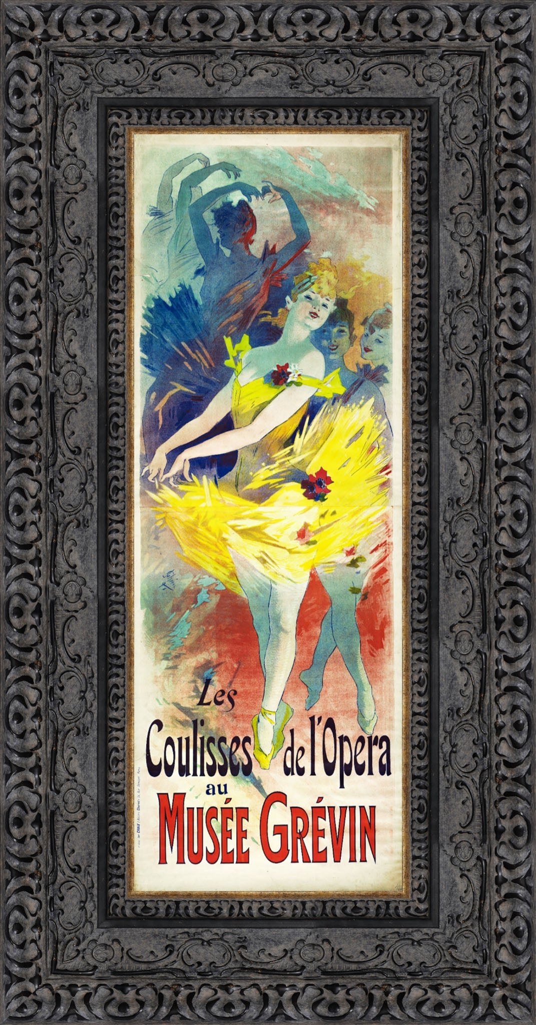 Les Coulisses de l’Opéra au Musée Grévin by Jules Chéret — Framed Giclee Canvas Print | Canvas Classics