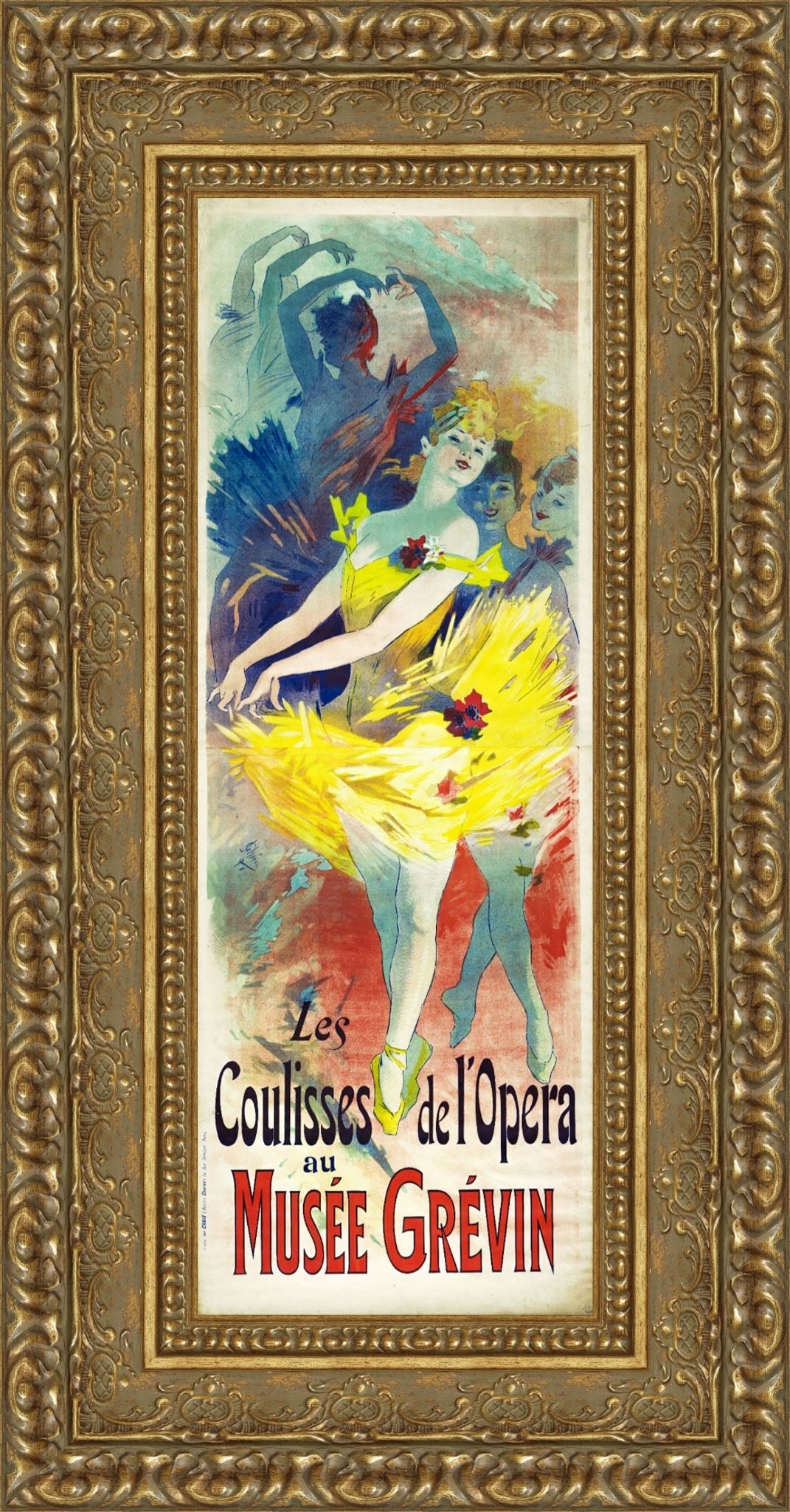 Les Coulisses de l’Opéra au Musée Grévin by Jules Chéret — Framed Giclee Canvas Print | Canvas Classics