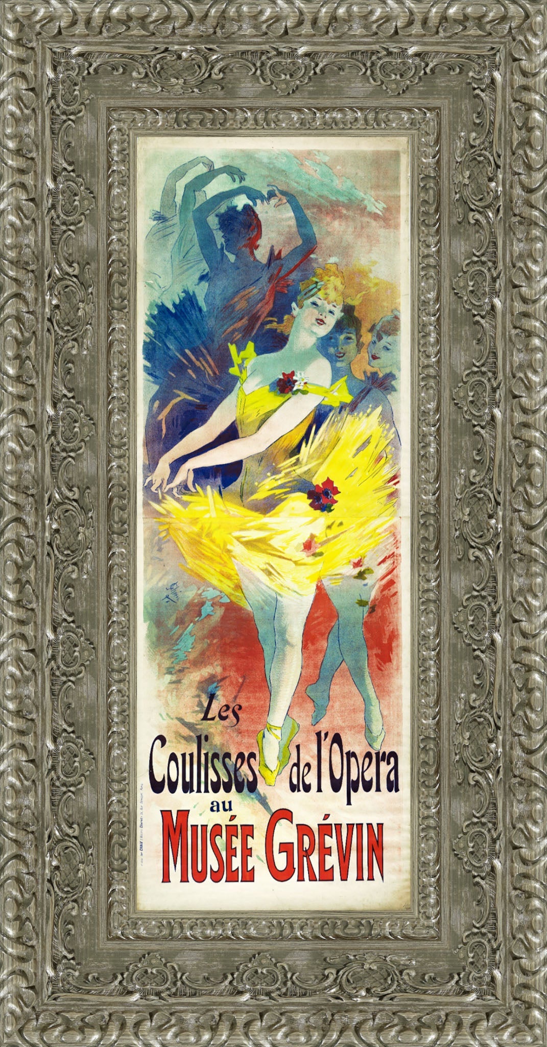 Les Coulisses de l’Opéra au Musée Grévin by Jules Chéret — Framed Giclee Canvas Print | Canvas Classics