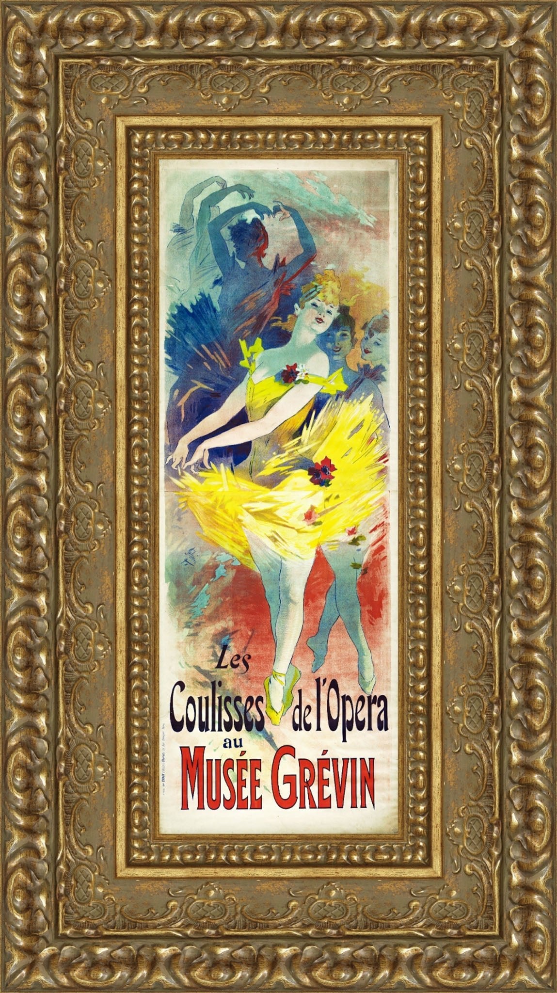 Les Coulisses de l’Opéra au Musée Grévin by Jules Chéret — Framed Giclee Canvas Print | Canvas Classics