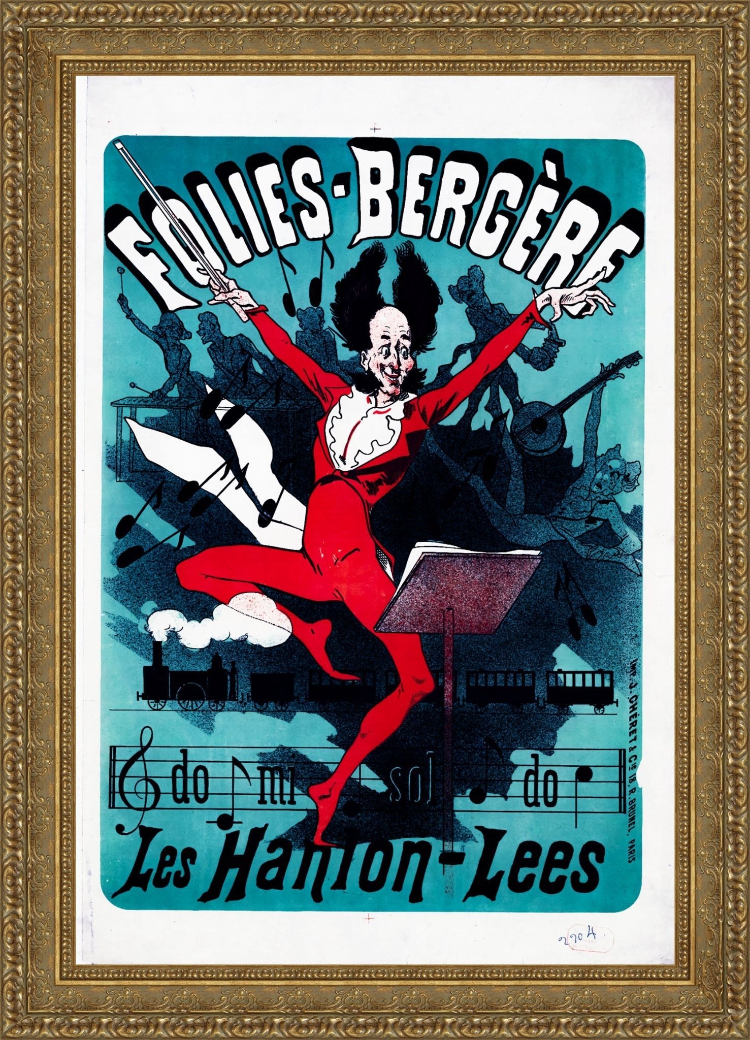 Folies-Bergère, Les Hanlon-Lees by Jules Chéret — Framed Giclee Canvas Print | Canvas Classics